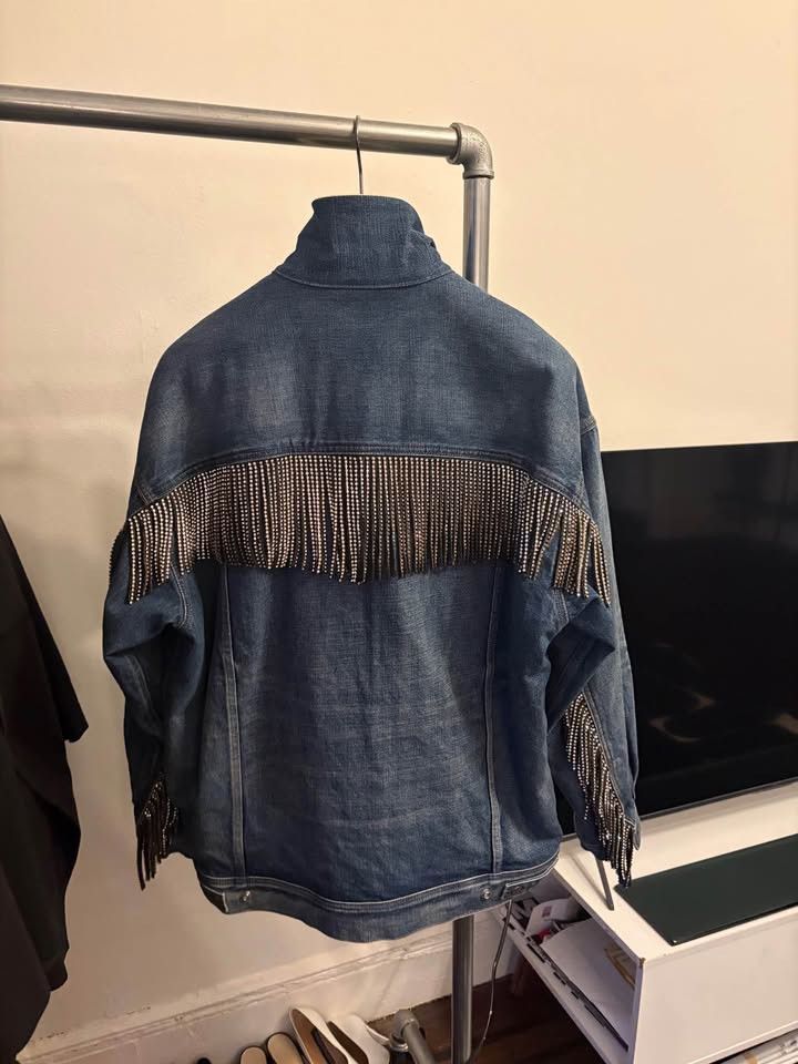 Celine Celine Runway Sequin Fur Denim Jacket Size US L / EU 52-54 / 3 - 2 Thumbnail