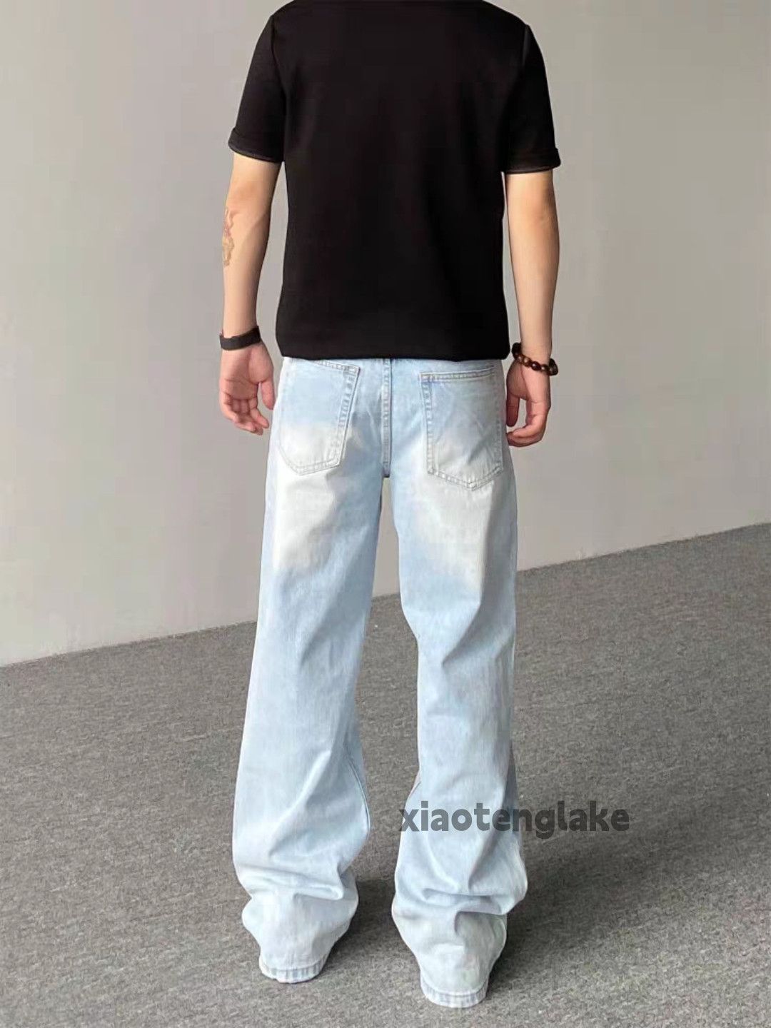 Jean custom light blue faded loose baggy hiphop y2k jeans Size US 28 / EU 44 - 6 Thumbnail