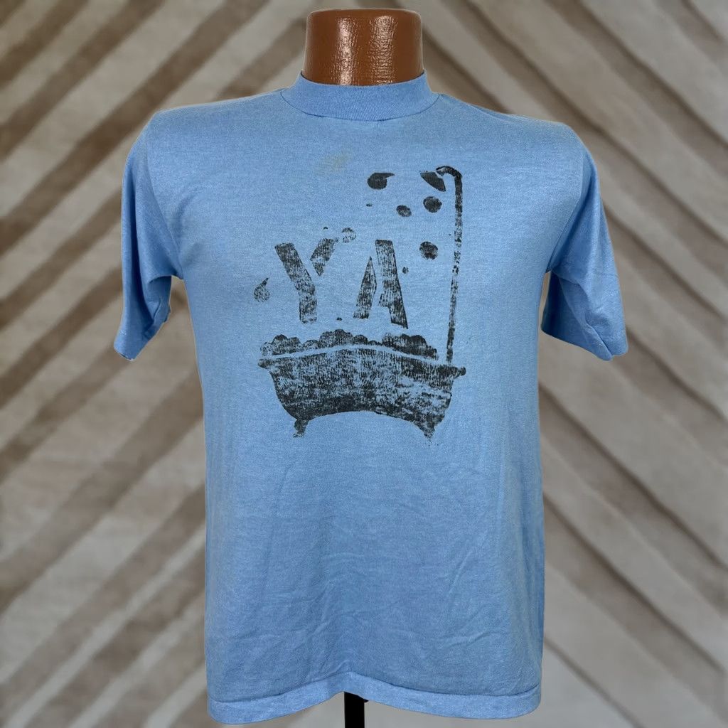 Soffe VINTAGE 80s Graphic T-Shirt Adult M Blue USA Shower Novelty Grunge Sports Size US M / EU 48-50 / 2 - 1 Thumbnail