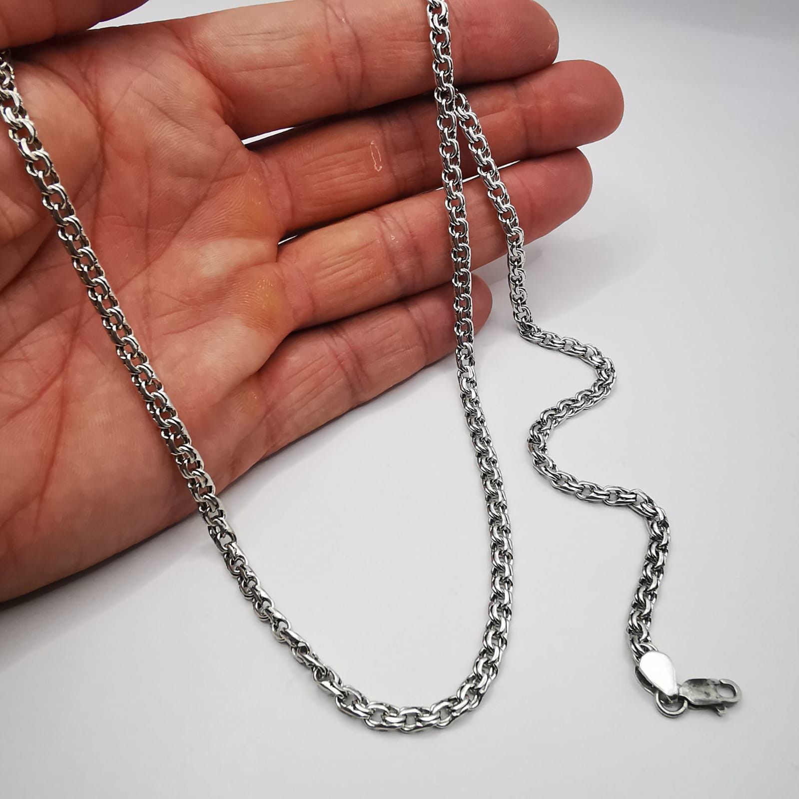 Sterling Silver Vintage Jewelry Chain, 925 Sterling Silver, Signed 20,50g Size ONE SIZE - 4 Thumbnail