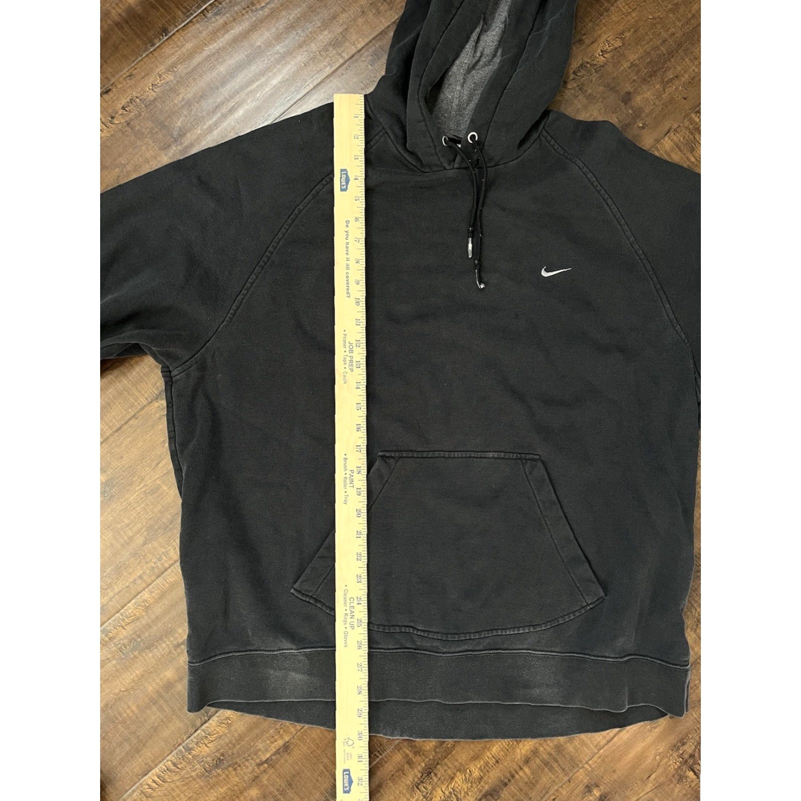 Nike VINTAGE 90s Nike Swoosh Check Hoodie Black Mens 2XL Sweatshirt Pullover Hooded Pockets Gray Tag Size US XXL / EU 58 / 5 - 4 Thumbnail