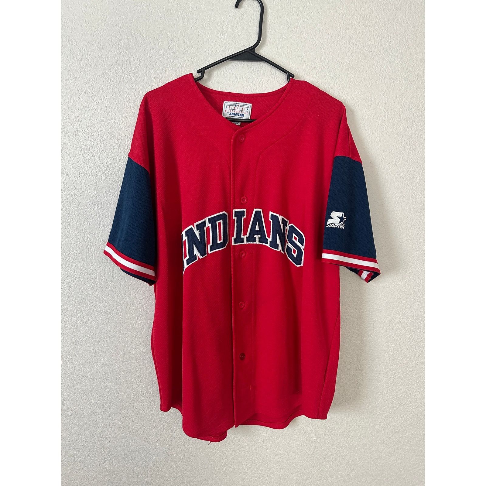 MLB × Starter × Vintage Vintage 1990s Starter Cleveland Indians Jersey - XL Size US XL / EU 56 / 4 - 1 Thumbnail