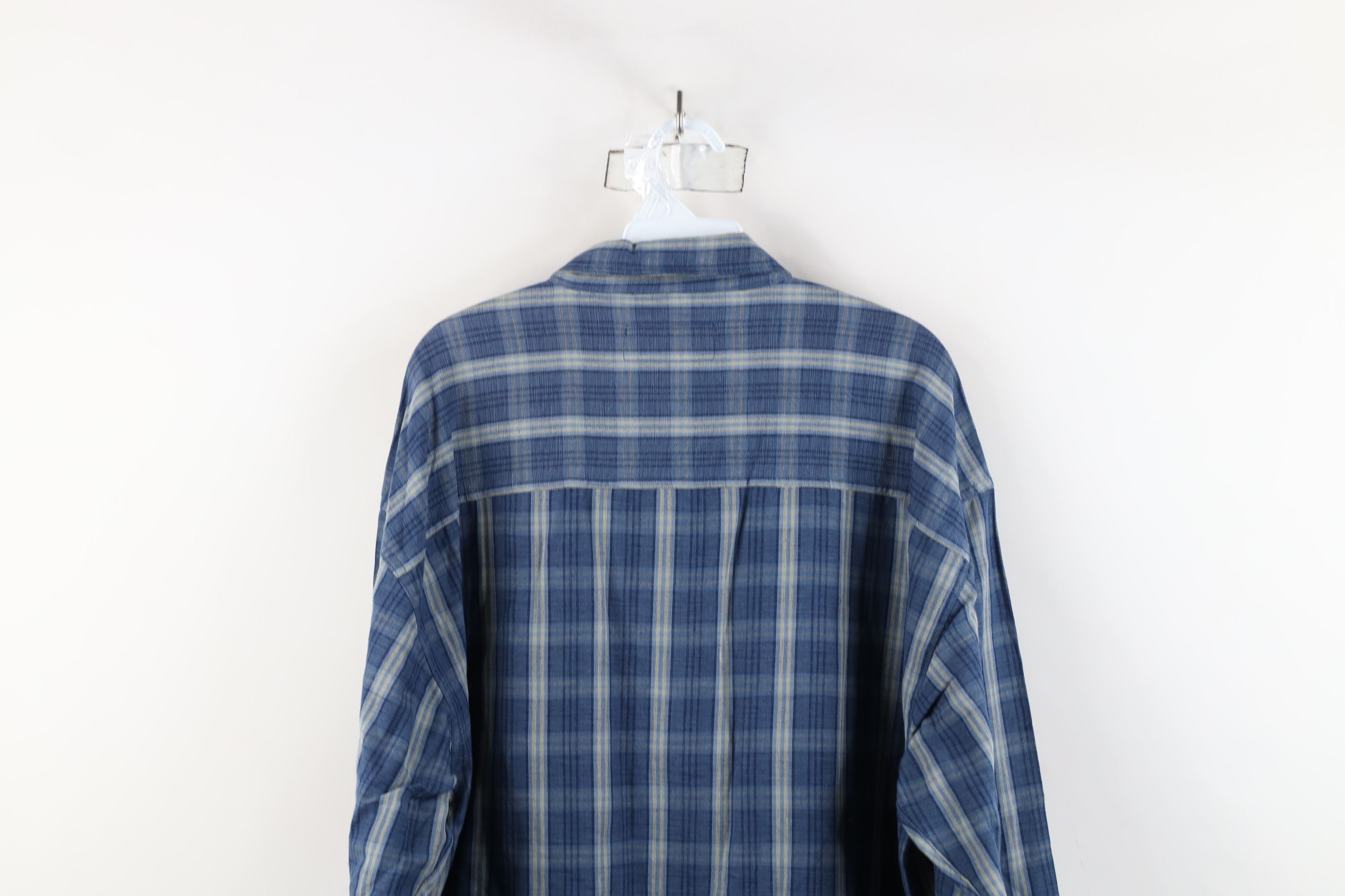 Deadstock Vintage 90s Streetwear Collared Button Shirt Blue