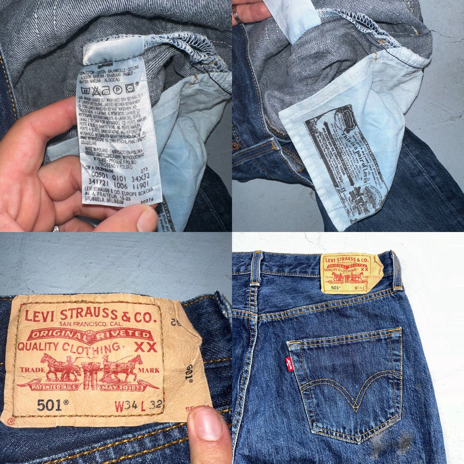 Levi's VINTAGE Levi's 501 Jeans Straight Blue 34x32 Regular Mens 90s Vintage Theme 5-Pocket Denim Cotton Blue Wash Simp Size US 34 / EU 50 - 9 Thumbnail