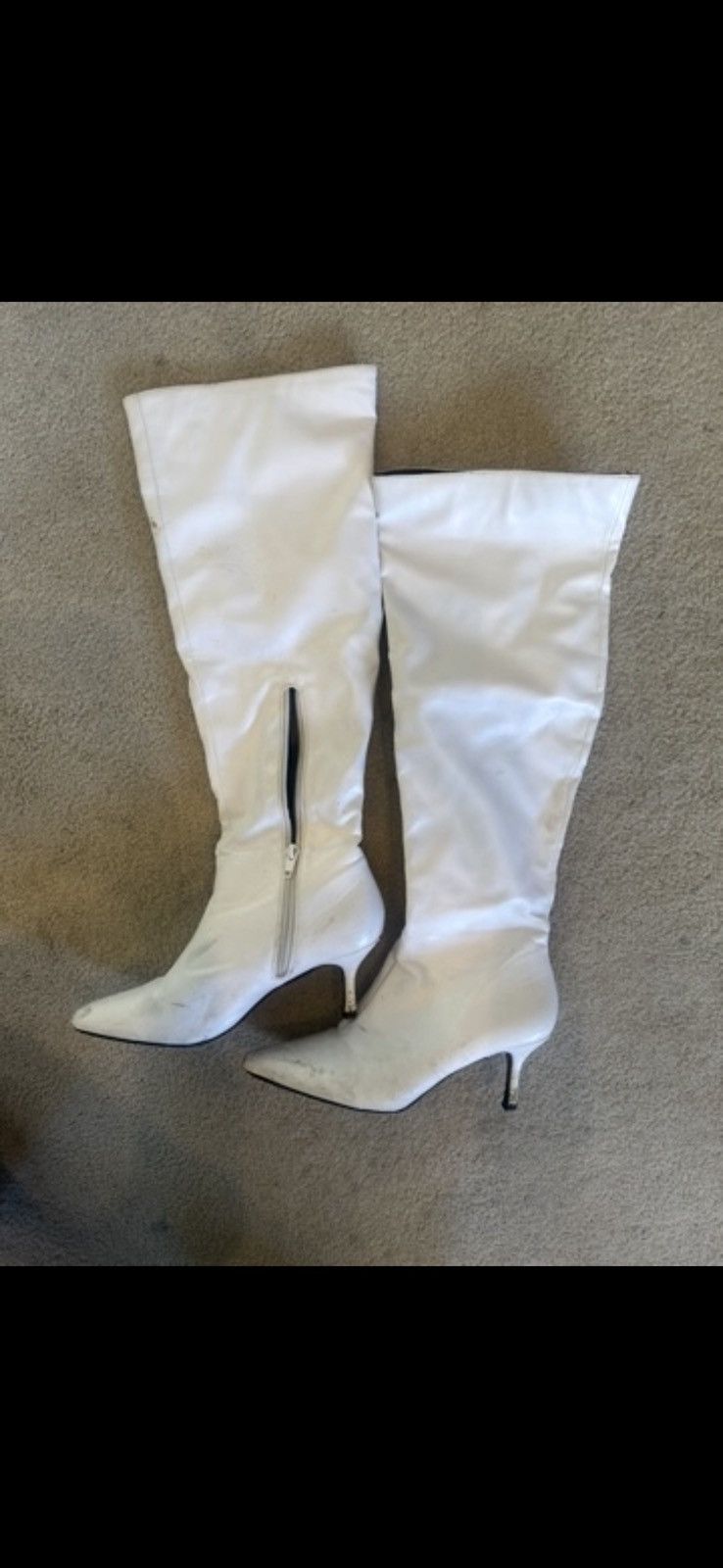 Other White knee-high boots with pointed toe Size US 7.5 / IT 37.5 - 1 Thumbnail