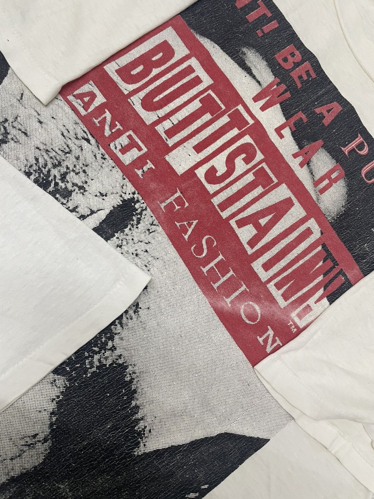 Vintage Vintage BUTTSTAIN! ANTI FASHION Dont Be A PU$$Y Wear Tshirt Size US L / EU 52-54 / 3 - 7 Thumbnail