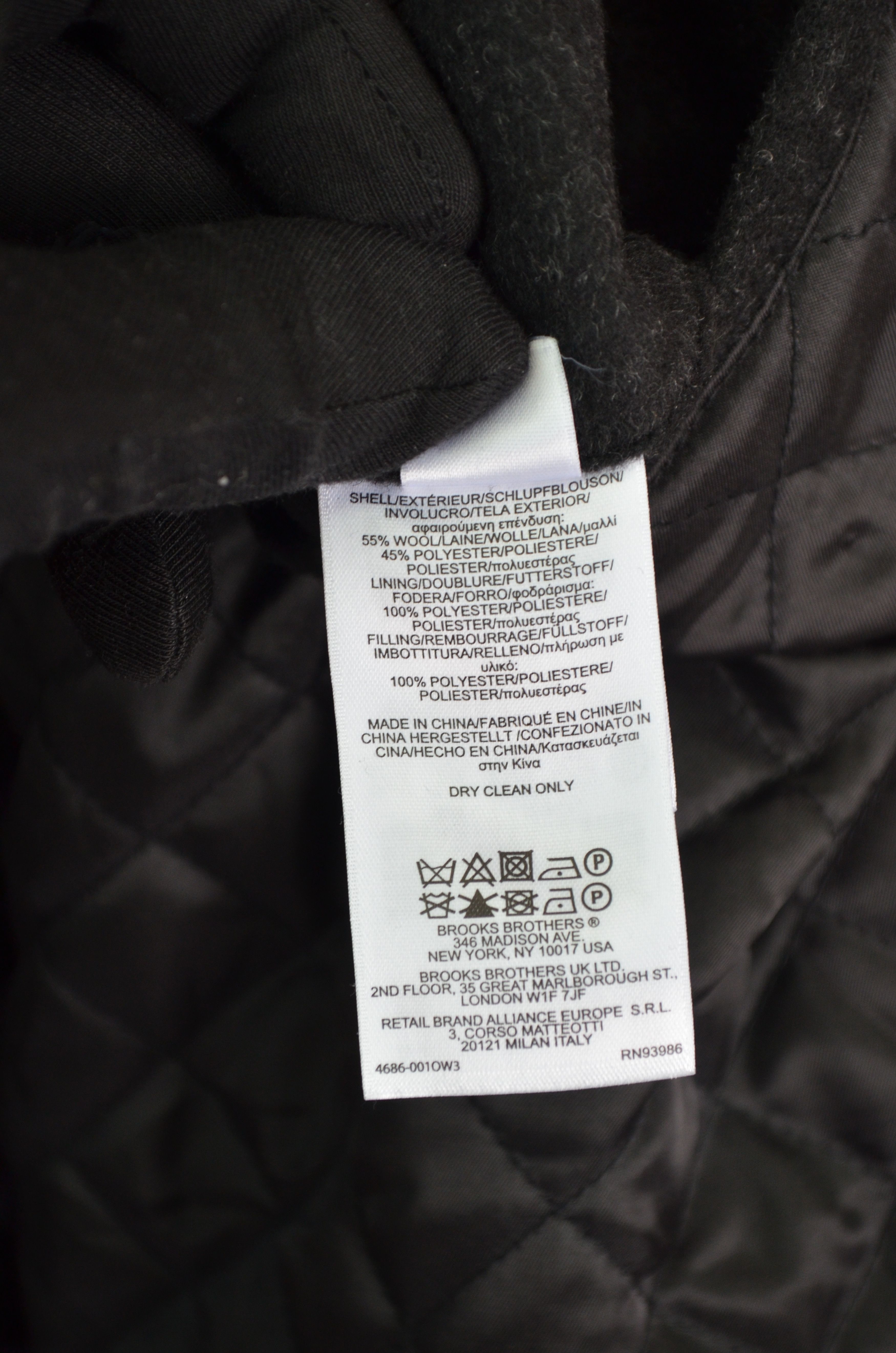 Brooks Brothers × Designer Brooks Brothers "346" Check Dark Grey Wool Car Pea Coat Sz L Size US L / EU 52-54 / 3 - 14 Thumbnail