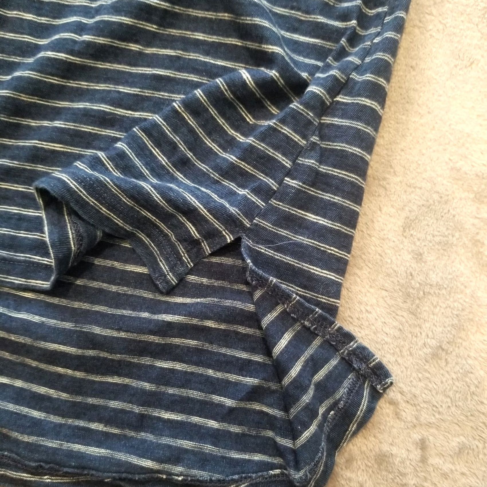 Vintage Universal Thread Womens Spaghetti Strap Tank Blue Striped Cotton Button Down Sleeve­less Top XL - Casual Shirt Camisole Size XL / US 12-14 / IT 48-50 - 4 Thumbnail