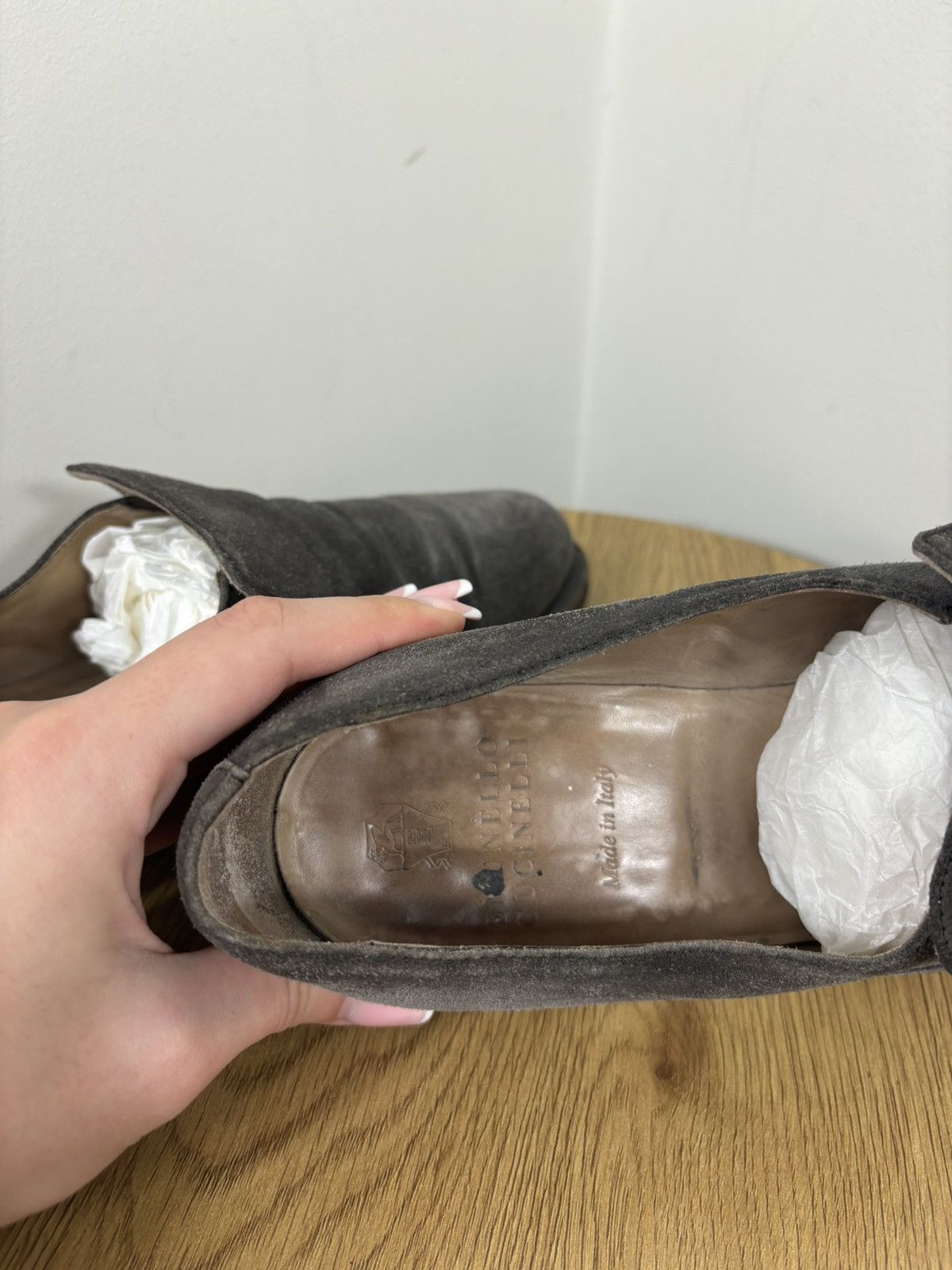Brunello Cucinelli Brunello Cucinelli Italian Luxury Gray Suede Loafers Shoes Size US 10 / IT 40 - 17 Thumbnail