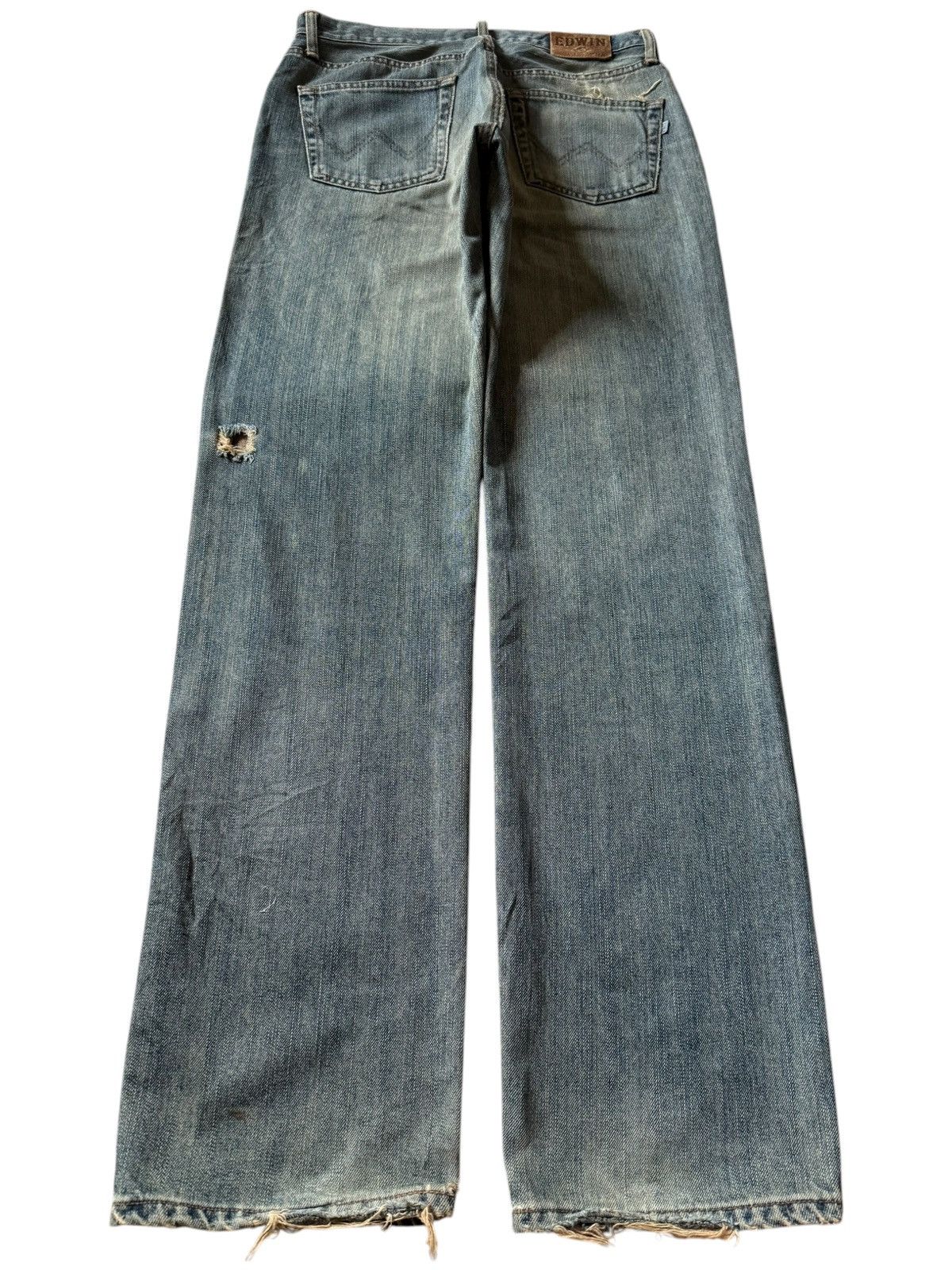 Edwin Vintage Edwin 404 Mud Wash Distressed Loose Jeans Size US 31 - 2 Thumbnail