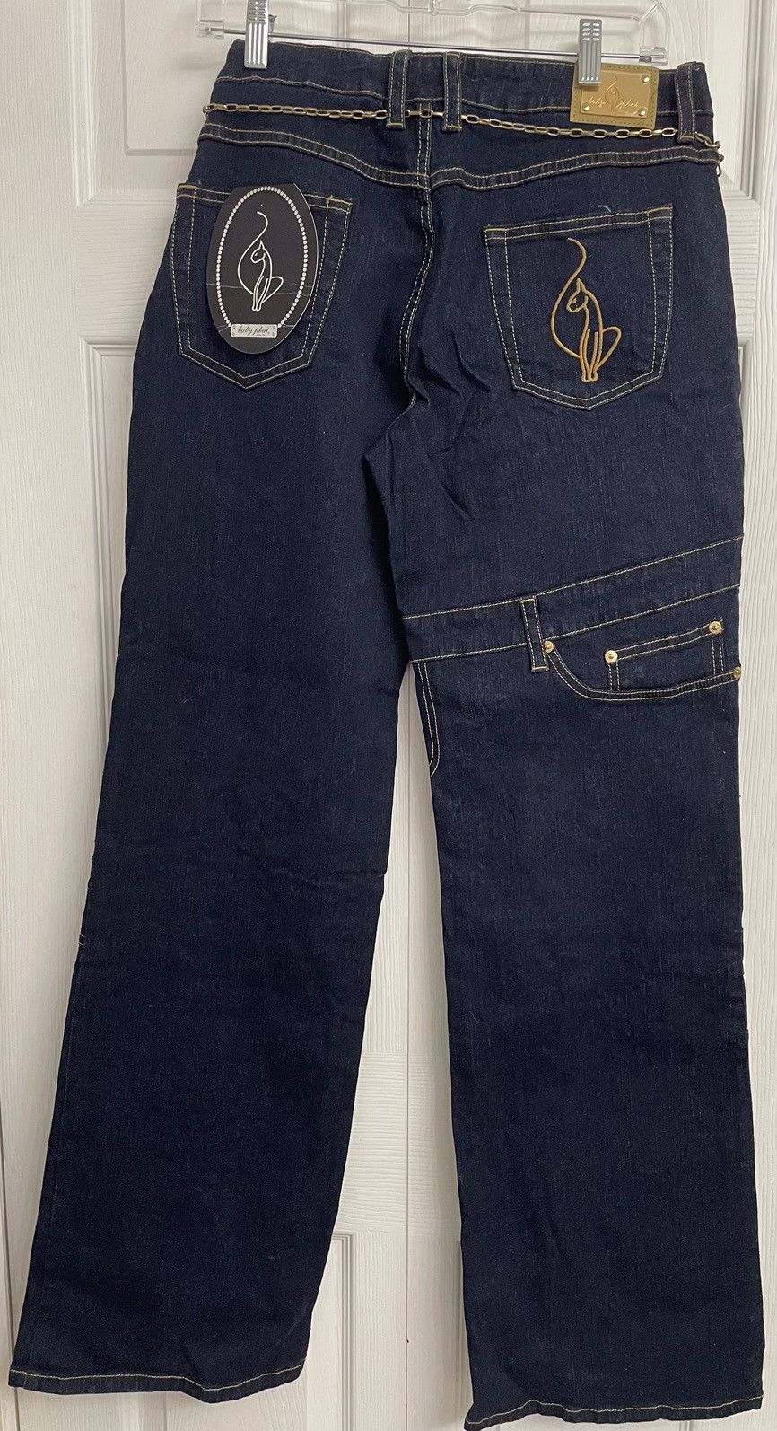 Vintage Baby Phat Dark Chain Jeans Size 15 Size 36" / US 14 / IT 50 - 9 Thumbnail
