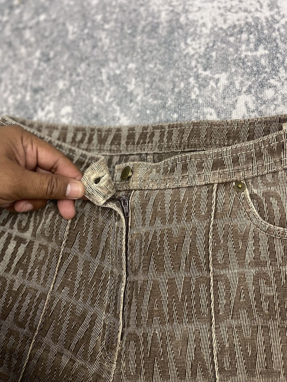 Japanese Brand HKD Manogram Bell Bottom Jeans Size US 27 - 7 Thumbnail