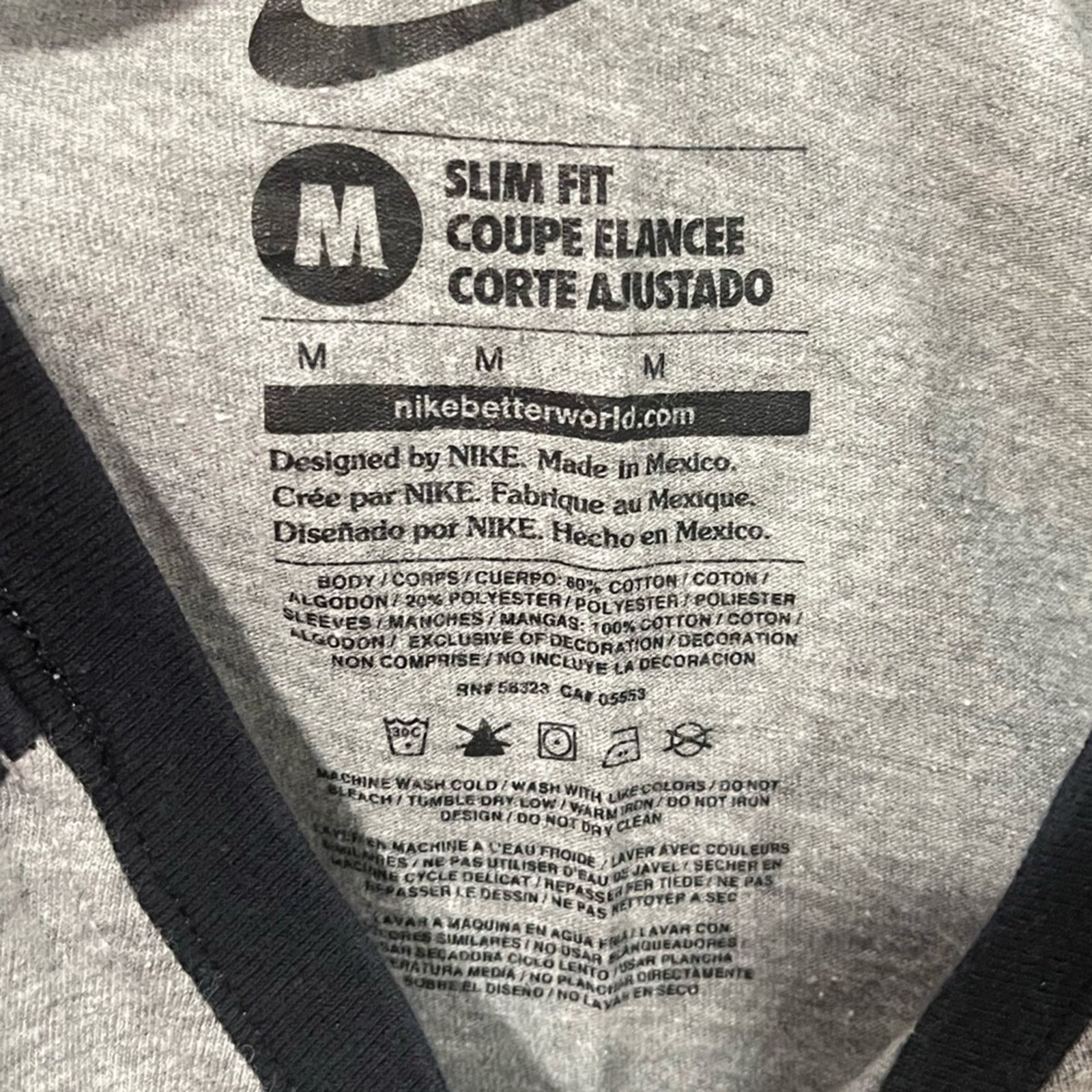 Nike Nike Womens Raglan Top 3/4 Sleeve Slim Fit Gray Black Size M Size M / US 6-8 / IT 42-44 - 2 Thumbnail