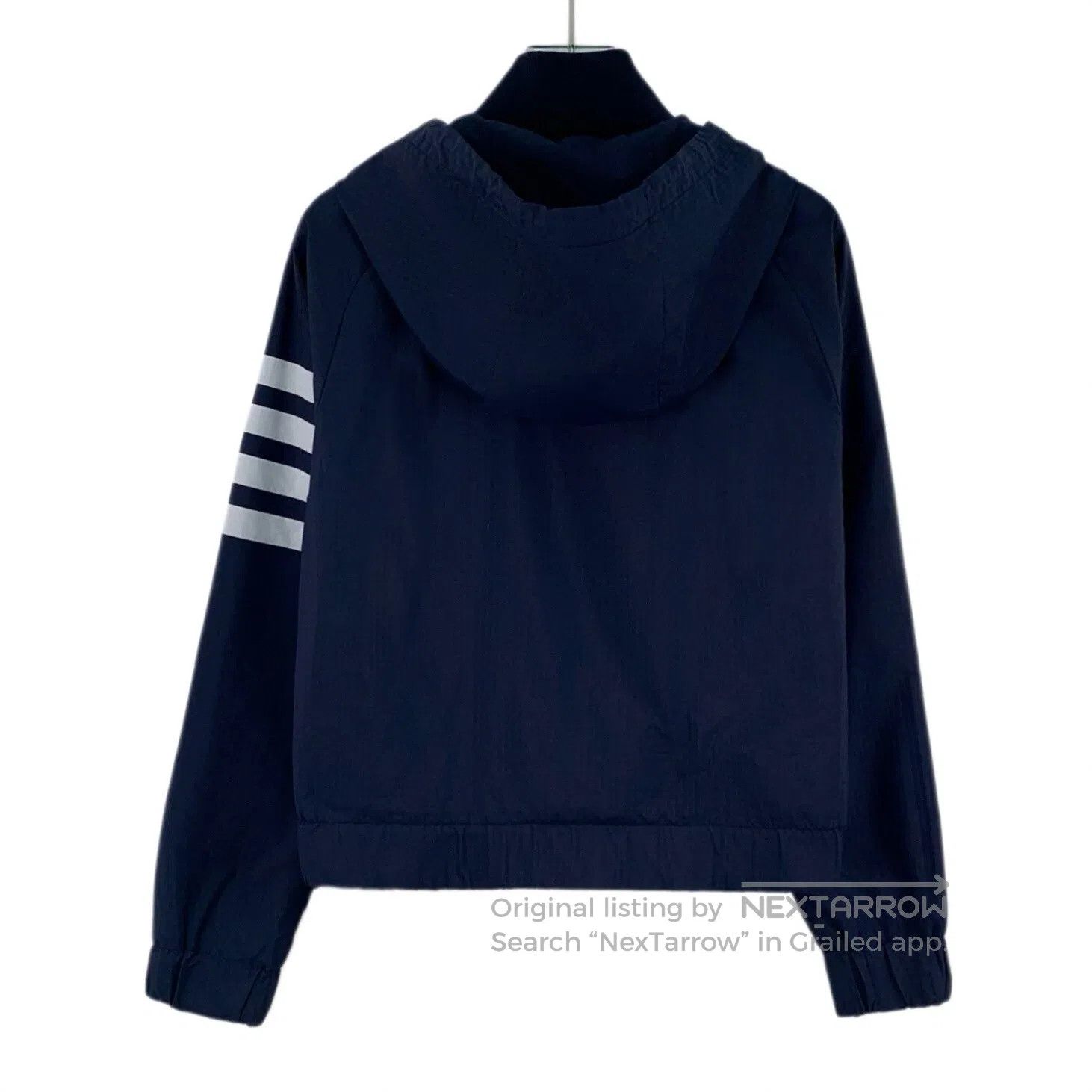 Thom Browne Thom Browne Dark Blue Classic Four Stripe Hooded Drawstrin Size XS / US 0-2 / IT 36-38 - 2 Thumbnail