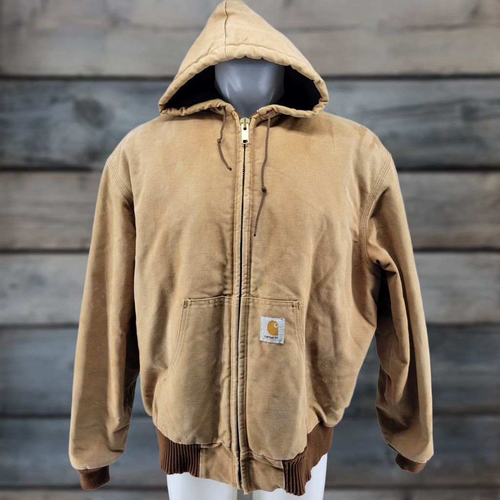 Carhartt VINTAGE Carhartt Jacket Mens 2XL Brown J04 Full Zip Hooded Workwear Bomber 90s Active Mens Size US XXL / EU 58 / 5 - 1 Thumbnail