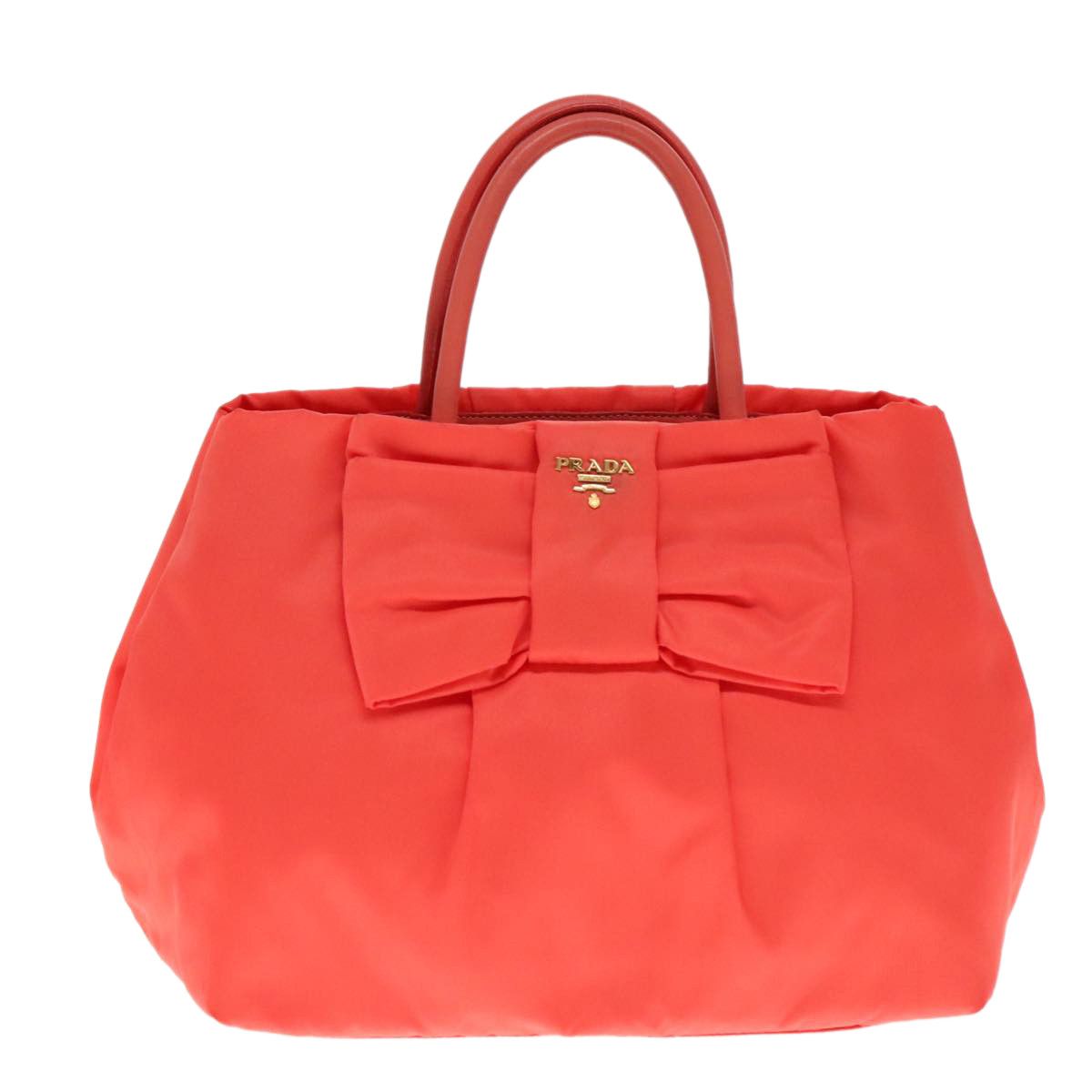 Prada Ribbon Orange Synthetic Handbag (Pre-Owned) Size ONE SIZE - 1 Thumbnail