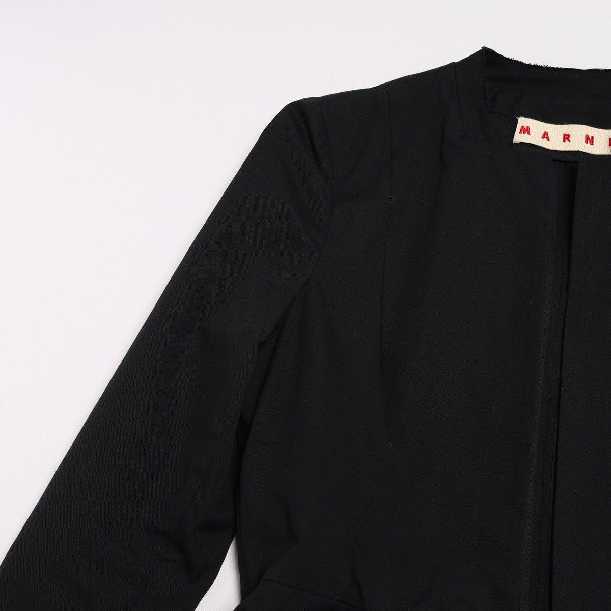 Marni Marni Cotton Open Coat Black With Pockets Long Blazer Jacket Size XS / US 0-2 / IT 36-38 - 10 Thumbnail