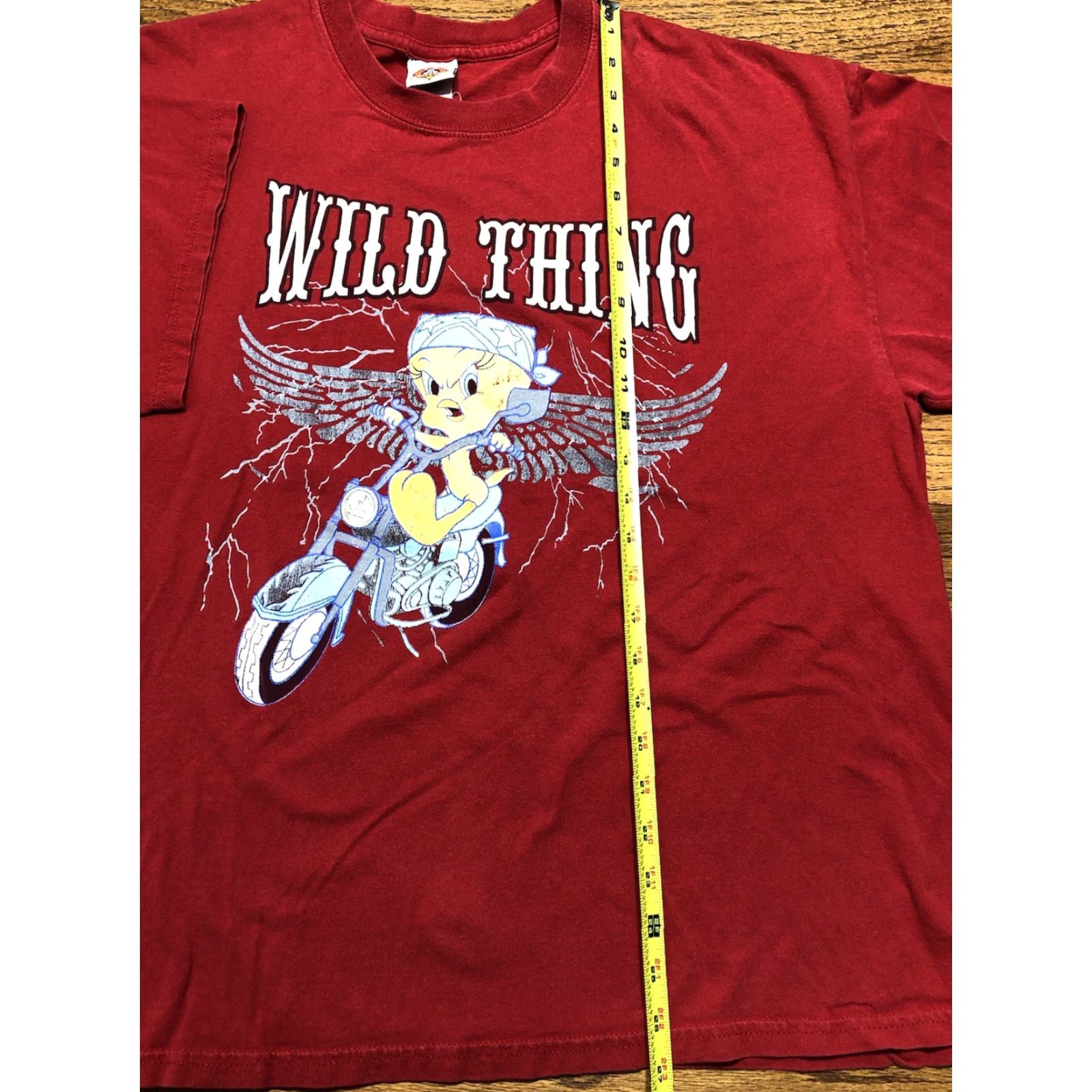 Vintage VINTAGE Tweety Bird T-Shirt XL Unisex Adults Crew Neck Red 90s Y2K Motorcycle Wild Thing Size US XL / EU 56 / 4 - 5 Thumbnail