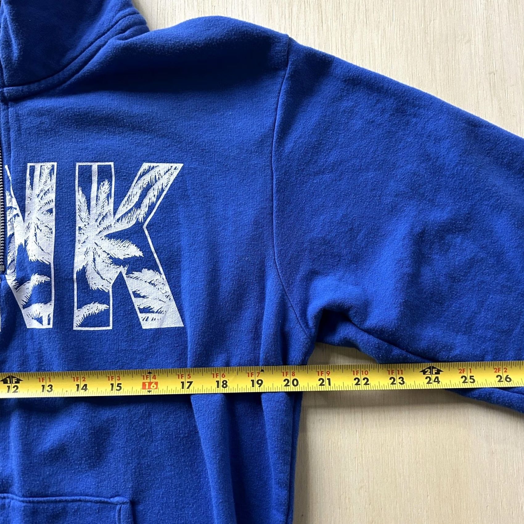 Pinko PINK Victoria's Secret Sweatshirt Womens Medium Blue 1/4 Zip Palm Tree Fleece Size M / US 6-8 / IT 42-44 - 6 Thumbnail