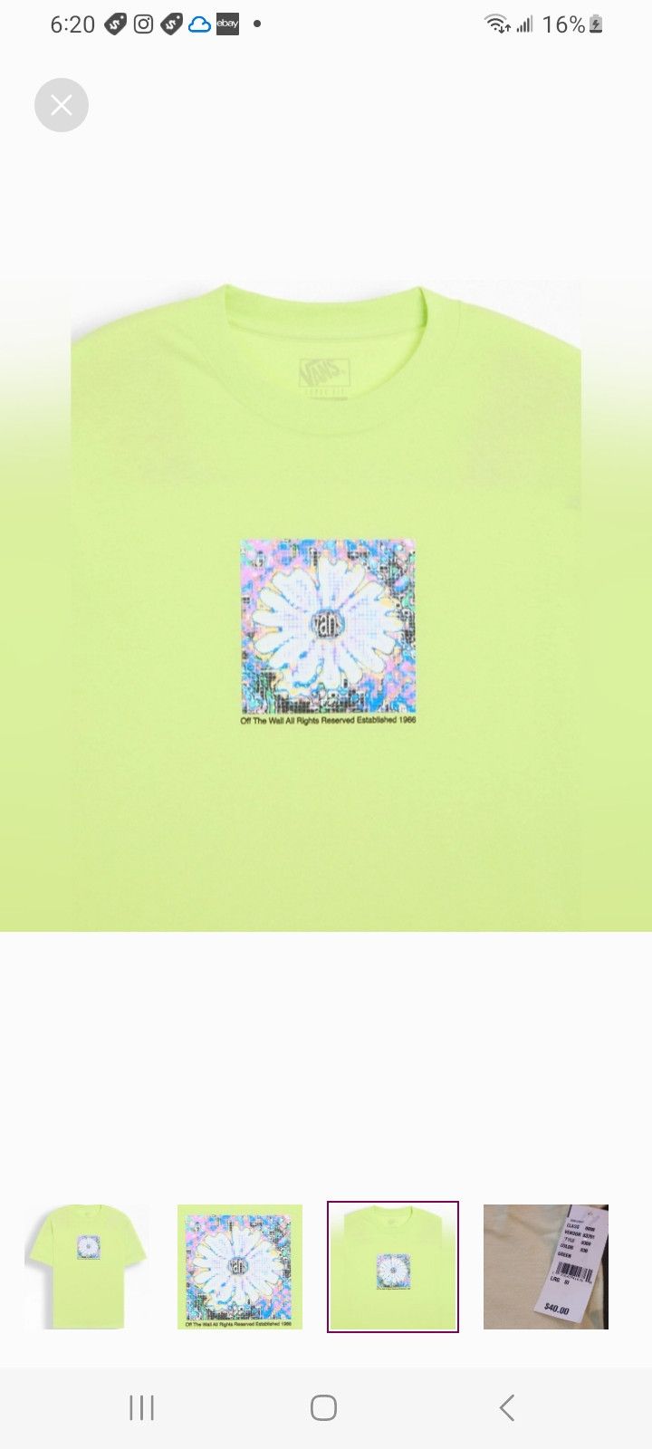 Vans Vans Digital Flower T-Shirt Size US L / EU 52-54 / 3 - 3 Thumbnail