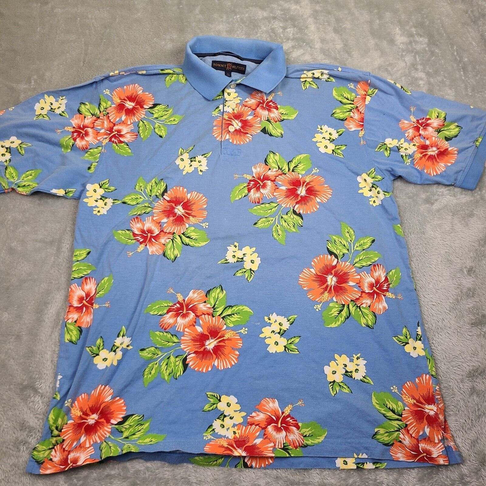 Tommy Hilfiger Tommy Hilfiger Shirt Mens Large Polo Hawaiian Preppy Golf Fl Size US L / EU 52-54 / 3 - 1 Thumbnail