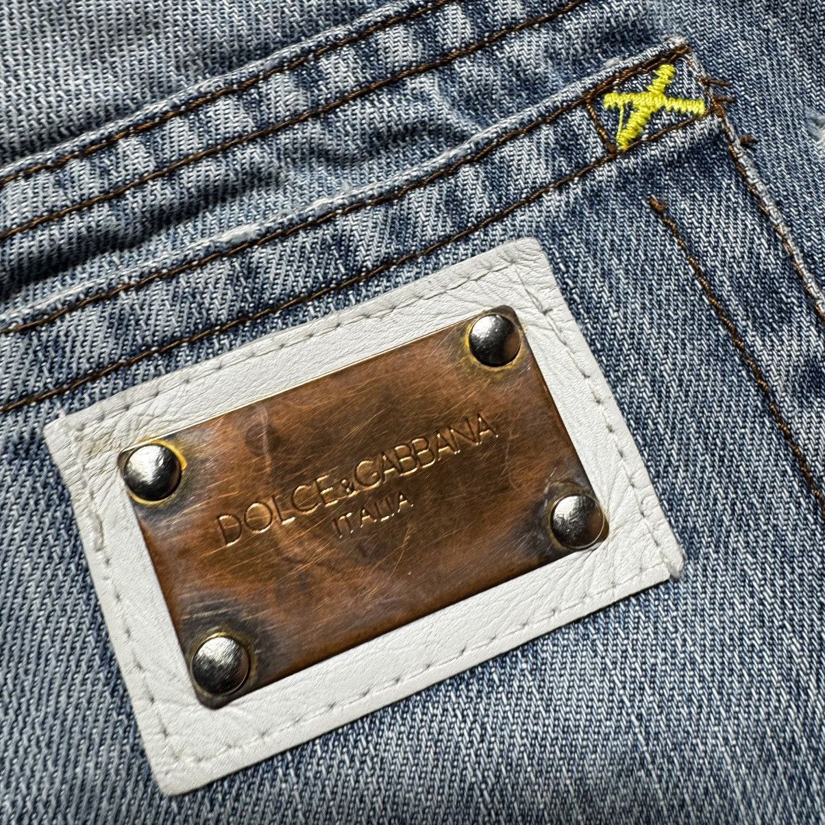 Dolce & Gabbana flared dolce gabbana distressed jeans with big logo Size 26" / US 2 / IT 38 - 4 Thumbnail