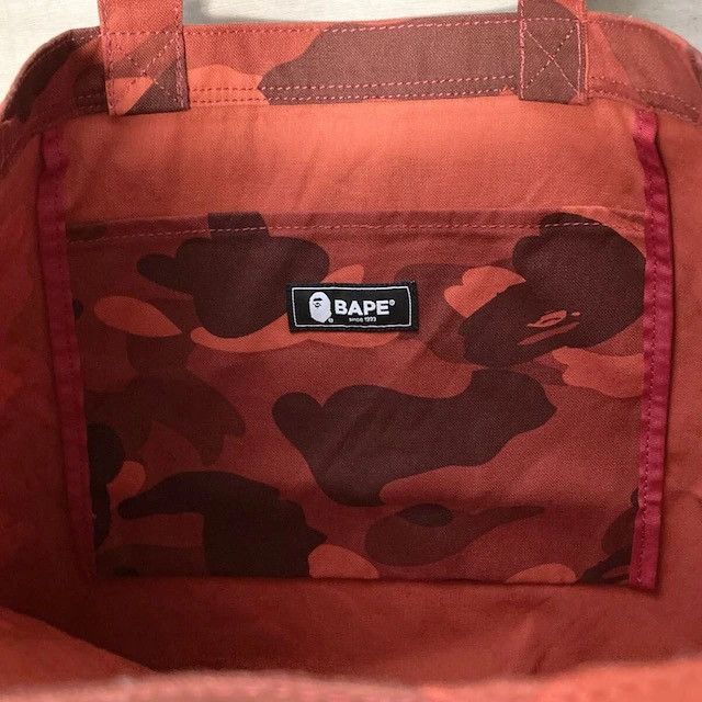 Bape 2021 BAPE TOKYO STADIUM ROAD SHOP RED CAMO Tote Bag APE Size ONE SIZE - 6 Thumbnail