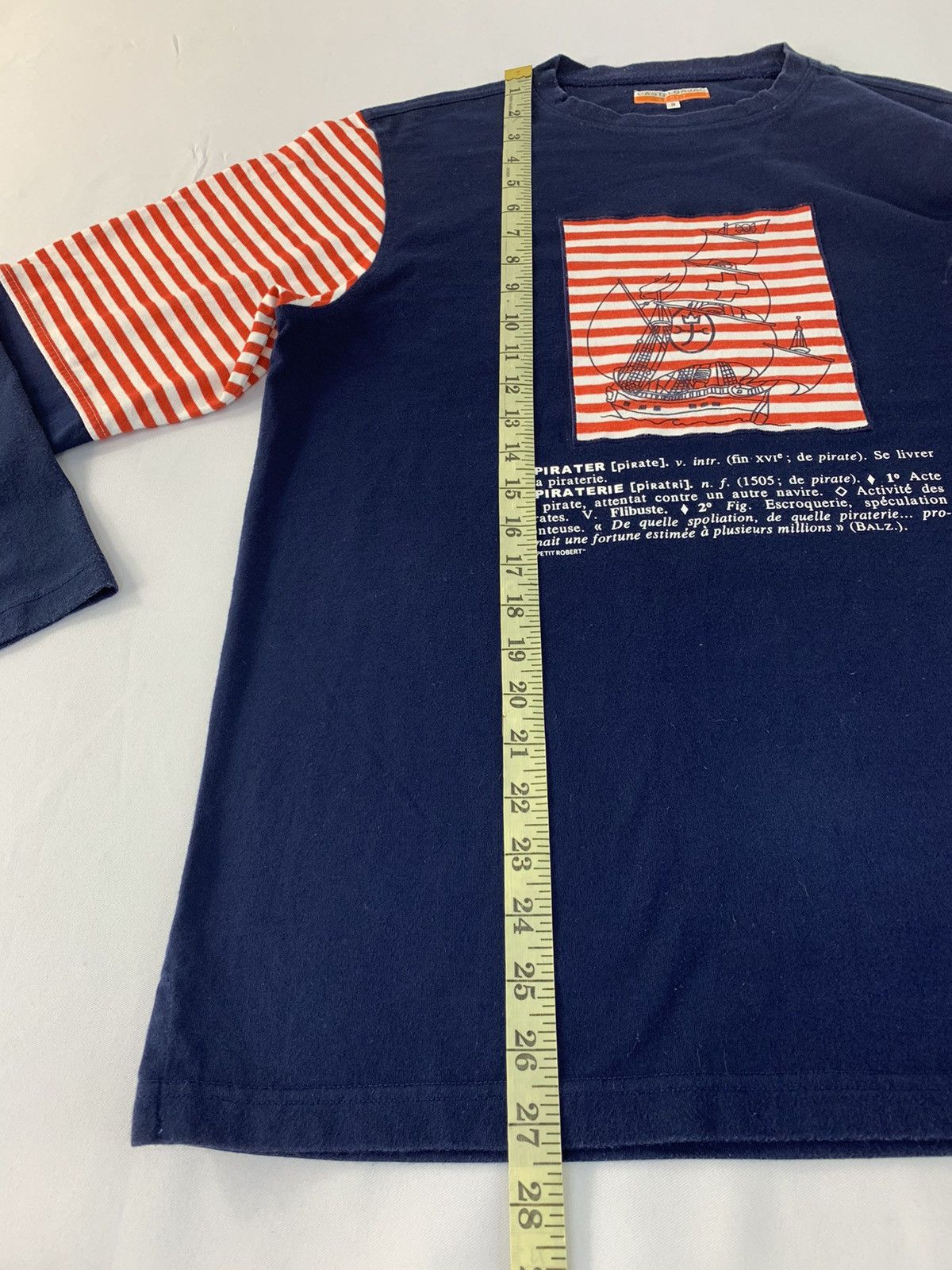 Jean Charles De Castelbajac Sport Pirate Ship Striped Sleeve Fits M L Size US L / EU 52-54 / 3 - 10 Thumbnail