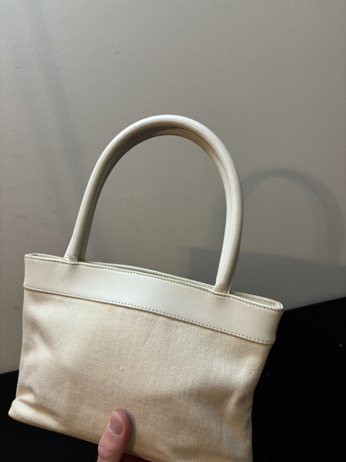 Chanel Chanel CC Caviar Timeless Canvas Tote Hand Bag White Beige Size ONE SIZE - 8 Thumbnail
