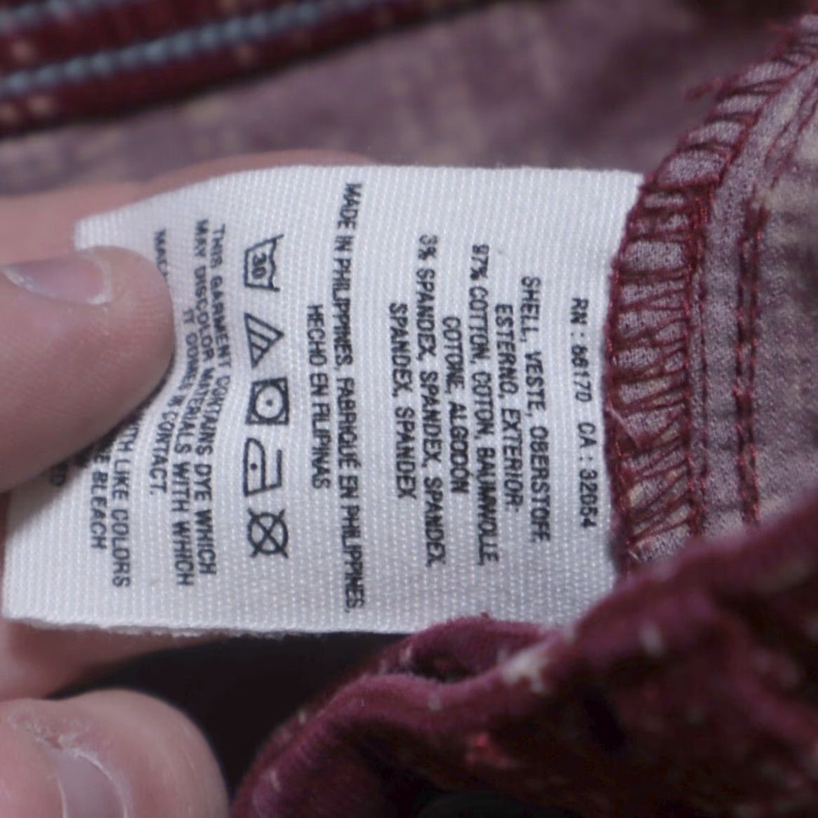 Vintage Pilcro and the Letterpress Serifs Skinny Cotton Corduroy Chino Pants Burgundy Women's 29 Size 29" - 7 Thumbnail