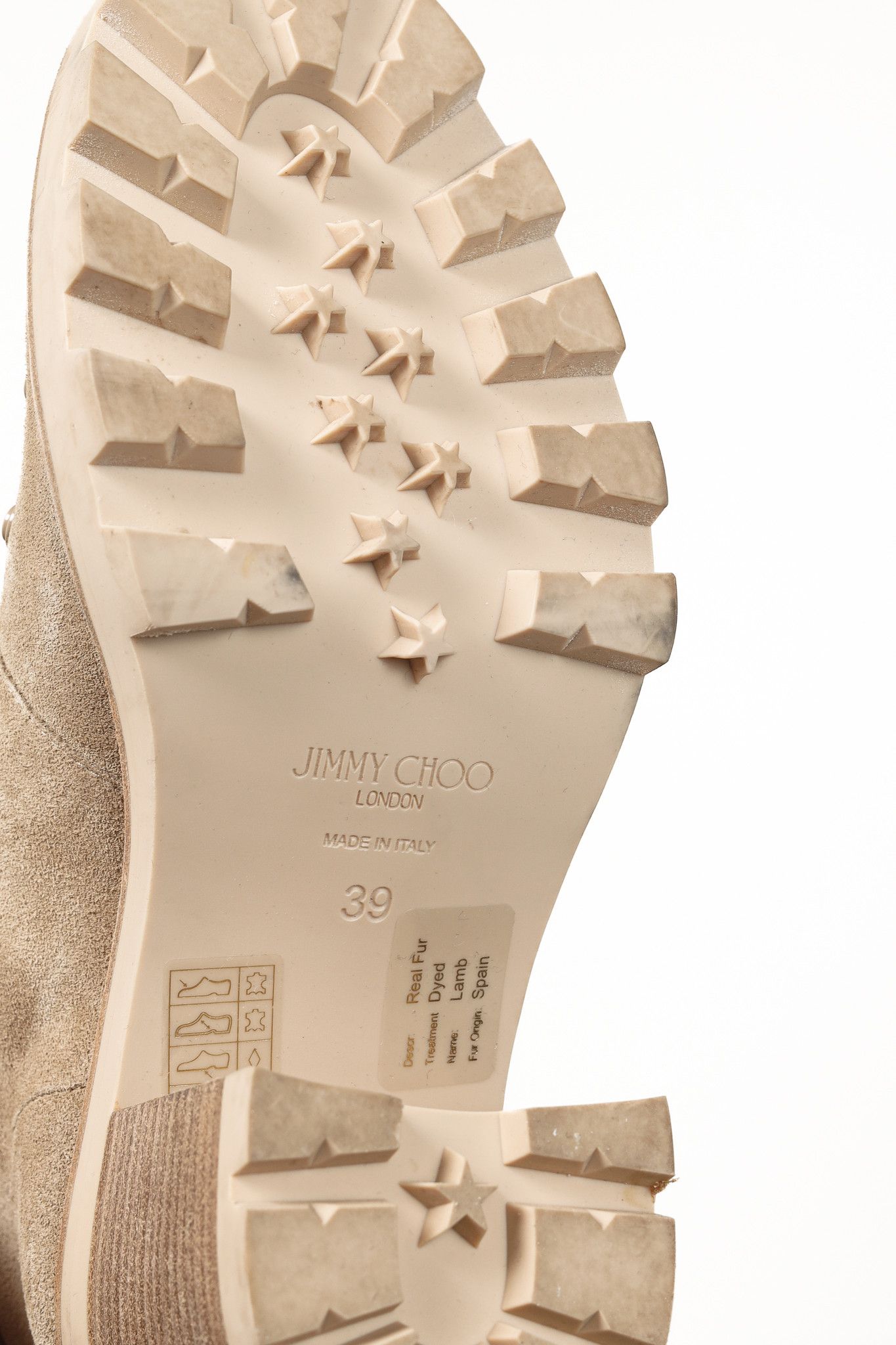 Jimmy Choo Jimmy Choo Eshe Stucco Suede Flat Shearling Hiking Boots Size US 8.5 / IT 38.5 - 5 Thumbnail