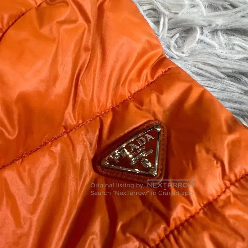 Prada Prada Men's Orange Down Jacket Size S. Size US S / EU 44-46 / 1 - 3 Thumbnail