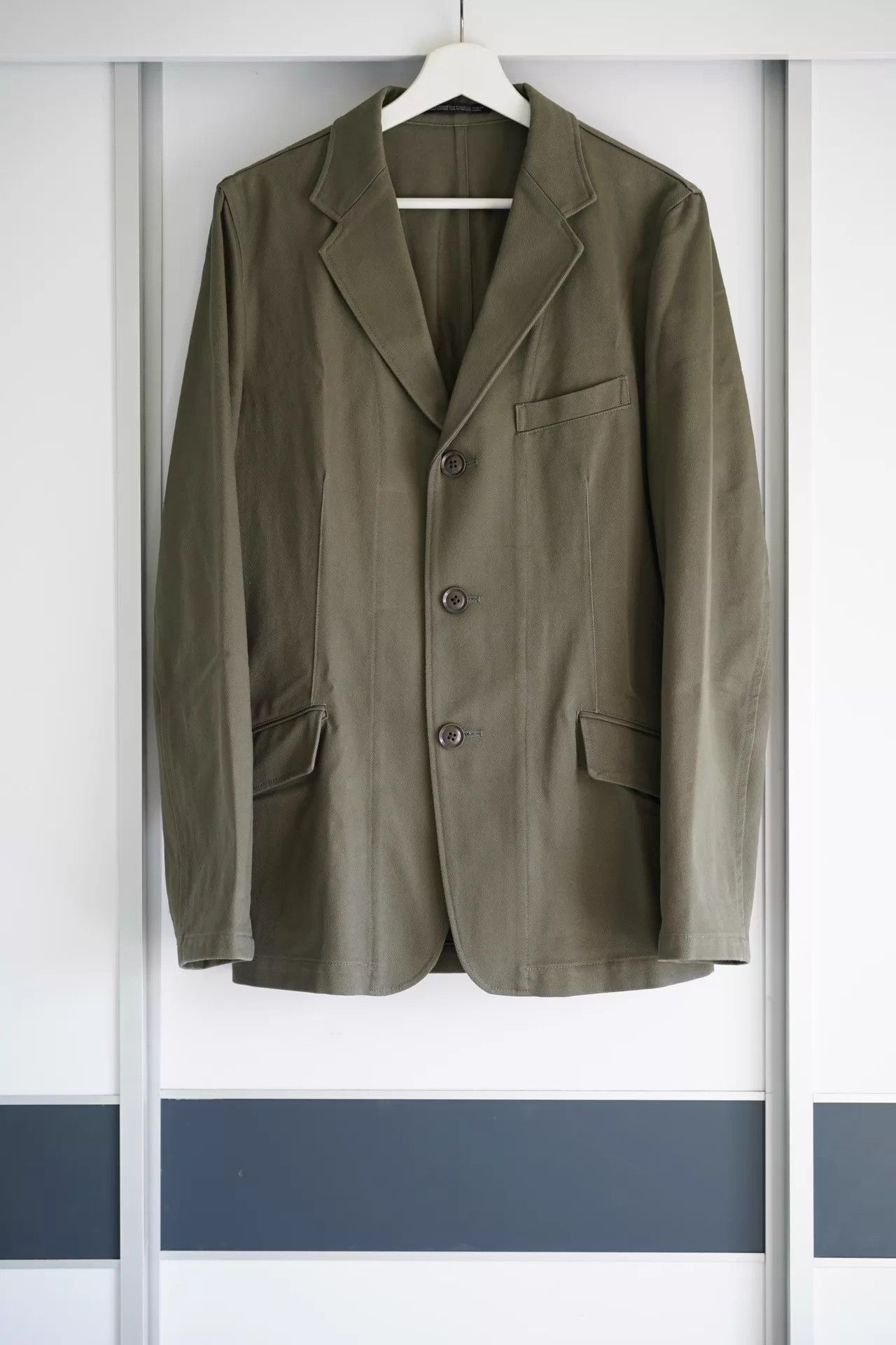 Yohji Yamamoto Green Single-Breasted Blazer - Size L Size US L / EU 52-54 / 3 - 1 Thumbnail