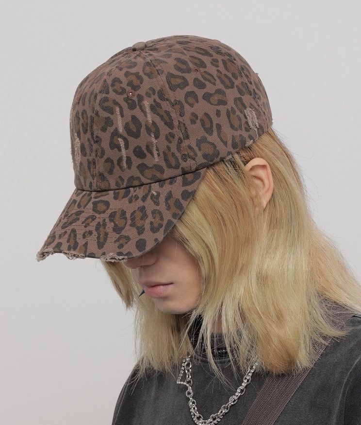 Other Retro punk vintage leopard distressed raw cap hat Size ONE SIZE - 1 Thumbnail