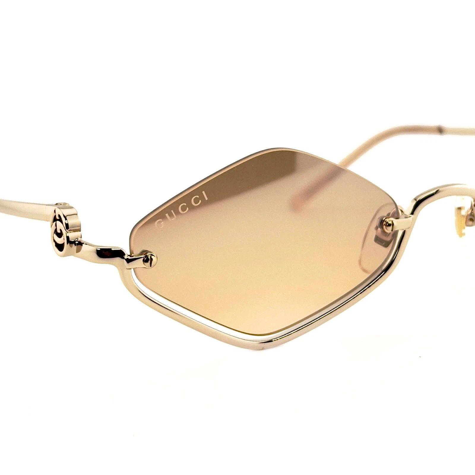 Gucci GUCCI GG1604S 1604 Gold Orange Mirror 003 Narrow Metal Size ONE SIZE - 8 Thumbnail