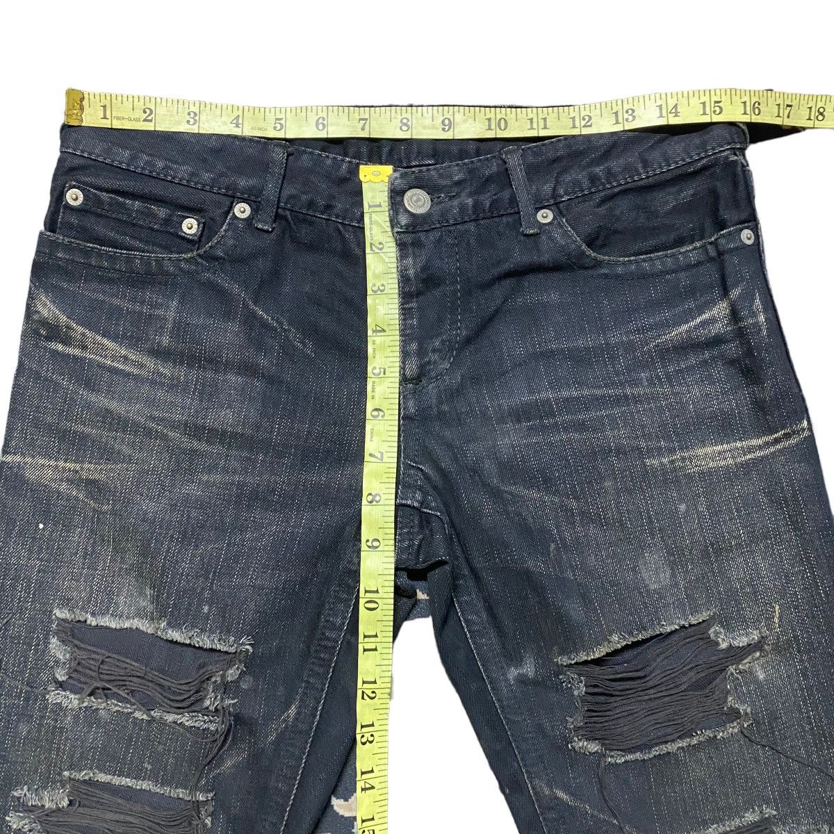 Tornado Mart Tornado Mart Black Denim Thrashed Jeans Size US 30 / EU 46 - 19 Thumbnail