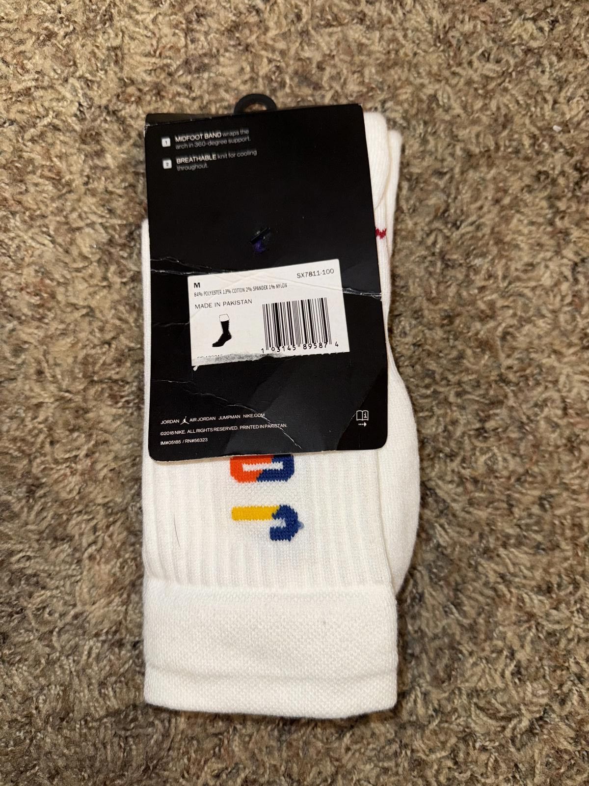 Nike Jordan Legacy Rivals Crew HARE Socks White Multi Color Size ONE SIZE - 5 Thumbnail