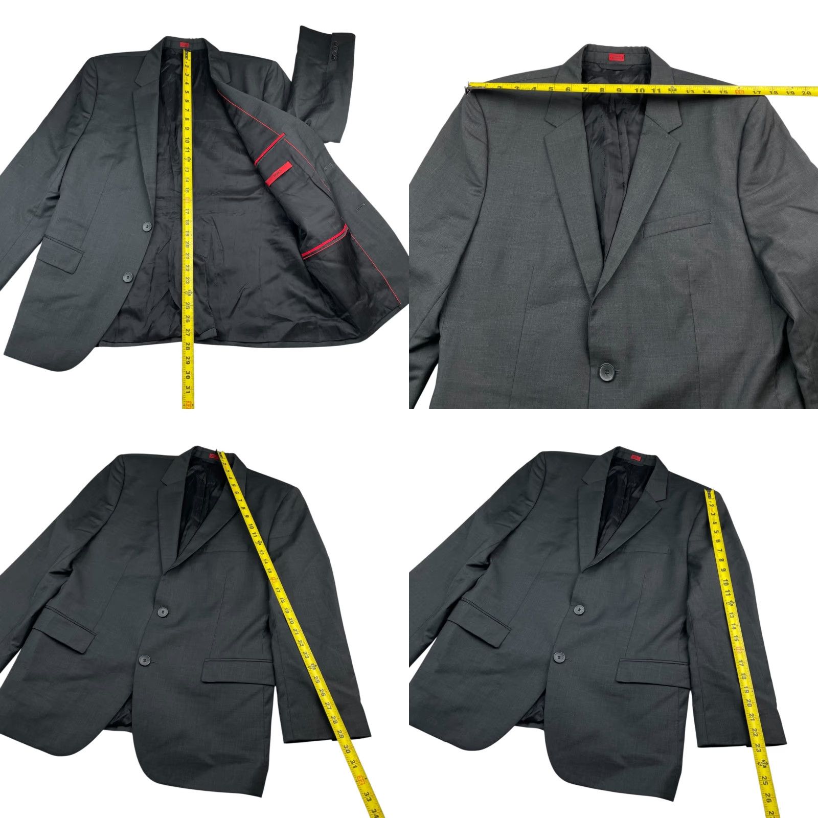 Hugo Boss HUGO BOSS Blazer/Jacket Men’s AerinS 100% Wool Gray 42R Two-Button Notch Lapel Regular Fit Vintage: No Mens Size 42R - 8 Thumbnail
