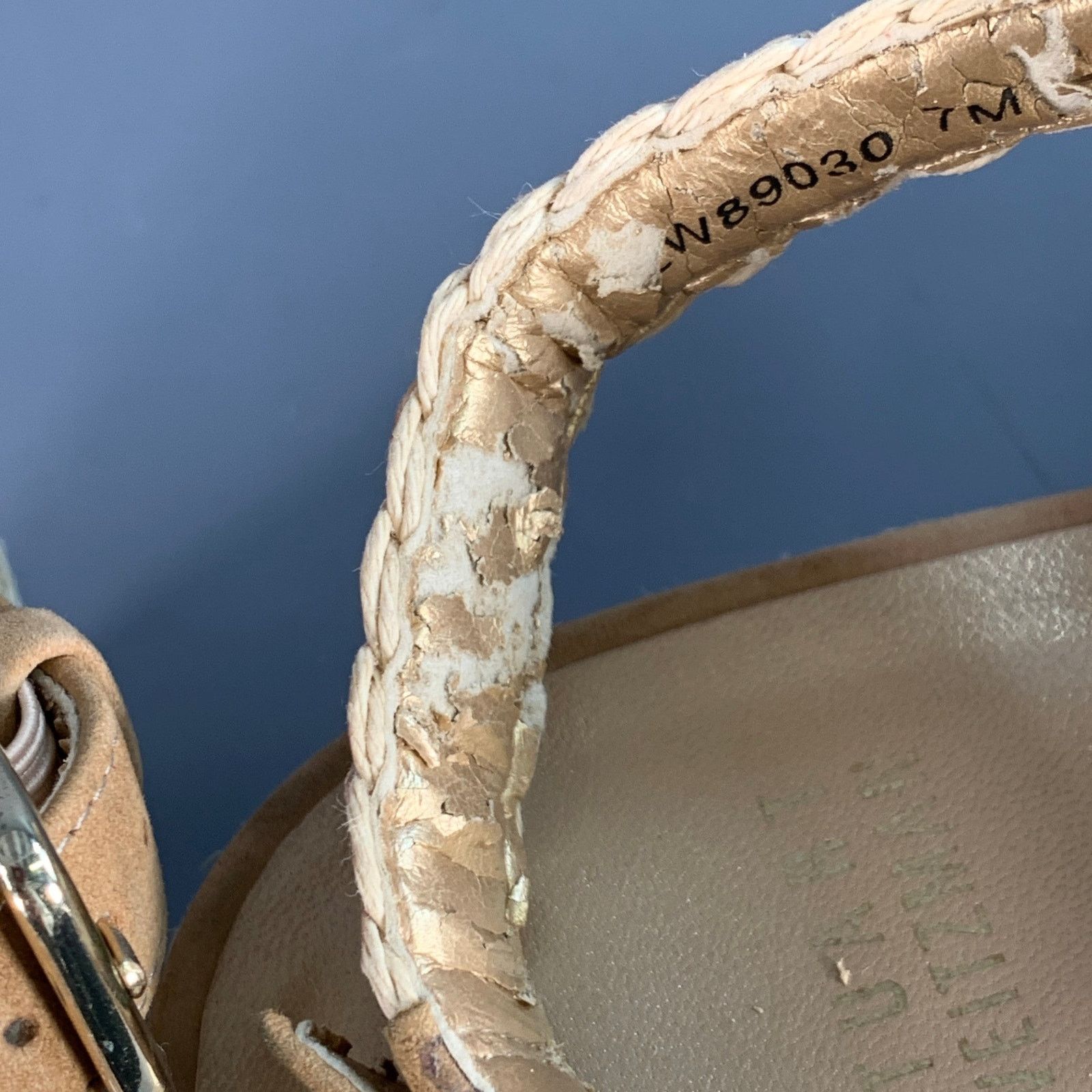 Stuart Weitzman STUART WEITZMAN 7 Beige Natural Metallic Espadrille Sandals Size US 7 / IT 37 - 9 Thumbnail