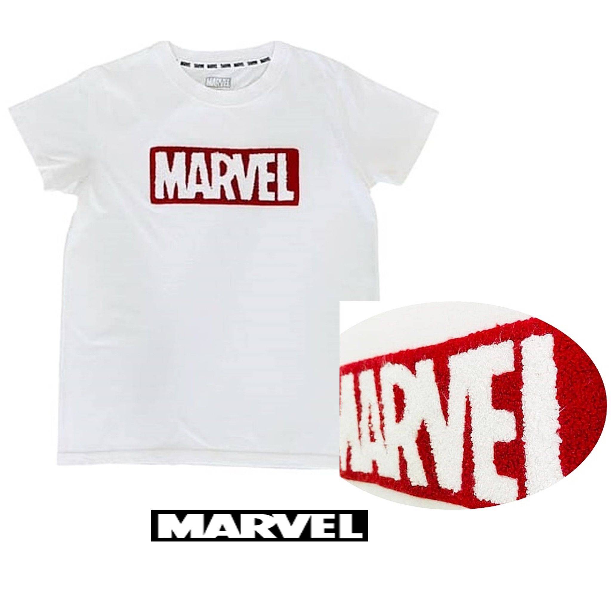 Marvel Comics MARVEL Red Fleece Logo Box Tee Size L / US 10 / IT 46 - 1 Thumbnail