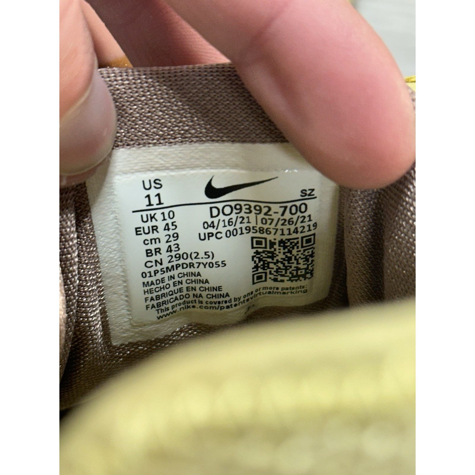 Nike Nike Air Max 1 x Travis Scott Saturn Gold - Size 11 Size US 11 / EU 44 - 7 Thumbnail