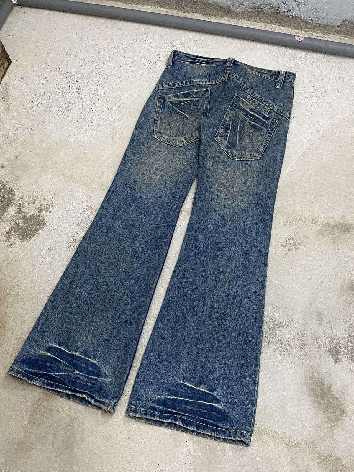 If Six Was Nine Flare Japanese Brand Mud Washed Dirty Boot Cut Fit Size US 29 - 7 Thumbnail