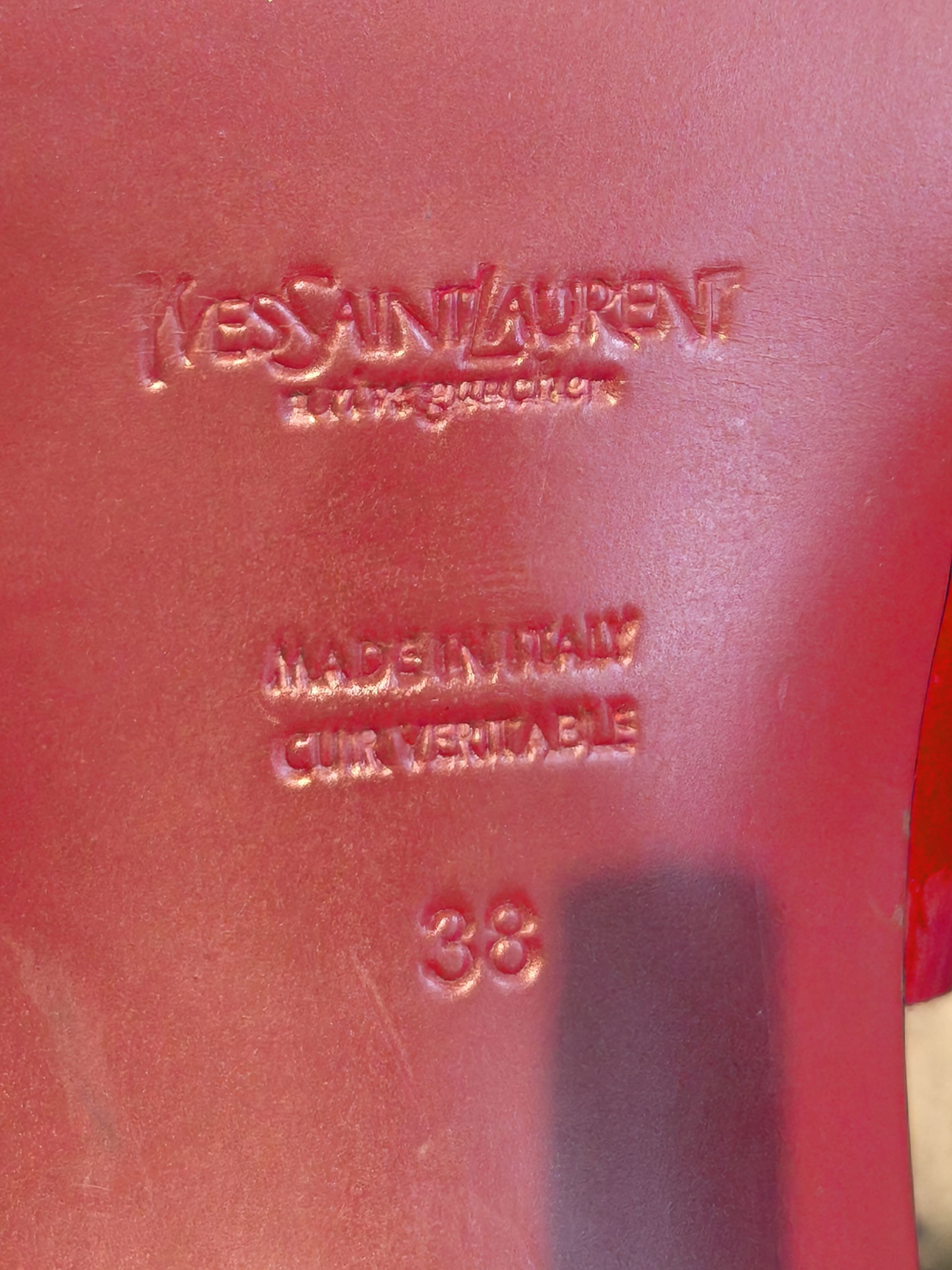 Yves Saint Laurent YSL Tribute high heel 100 leather made in italy Size US 8 / IT 38 - 4 Thumbnail