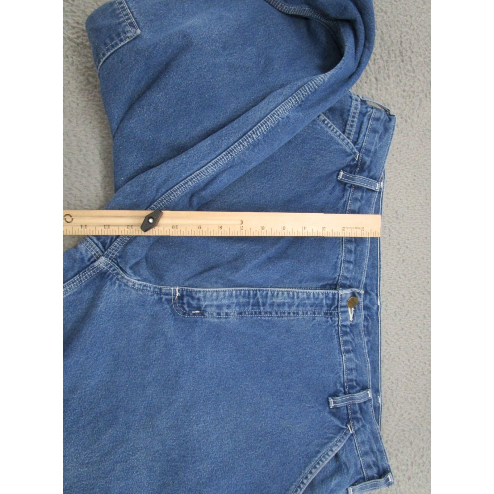 Carhartt VINTAGE Carhartt Jeans Mens Flannel Lined Blue Denim Carpenter Size 42x32 B14DST Worn Size US 42 / EU 58 - 6 Thumbnail