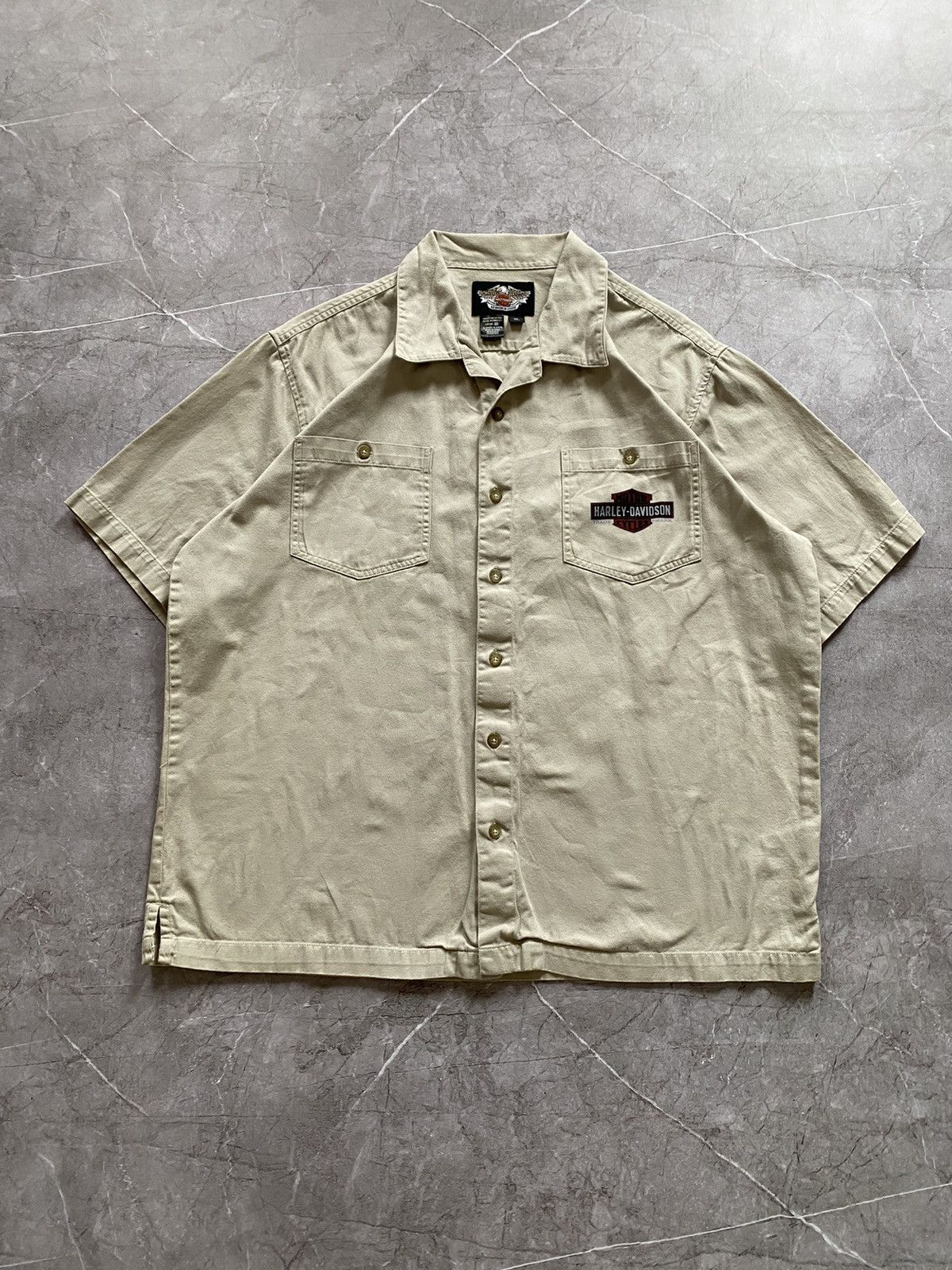 Harley Davidson × Vintage Harley Davidson Motorcycles Genuine Oil Shirt Button Up Usa Size US XL / EU 56 / 4 - 3 Thumbnail