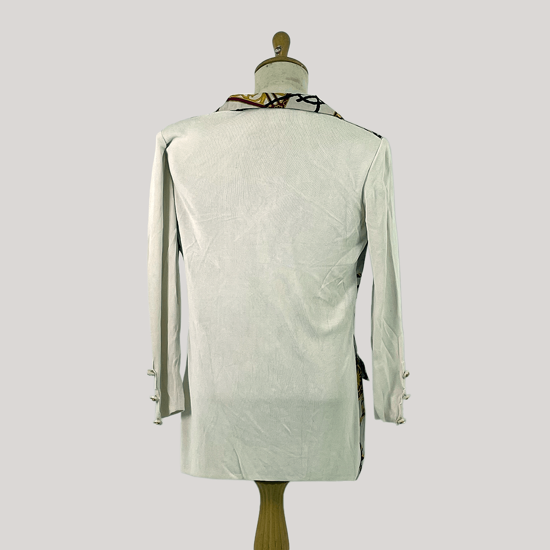 Celine × Vintage Vintage 80s Celine Silk Blazer Size M / US 6-8 / IT 42-44 - 3 Thumbnail