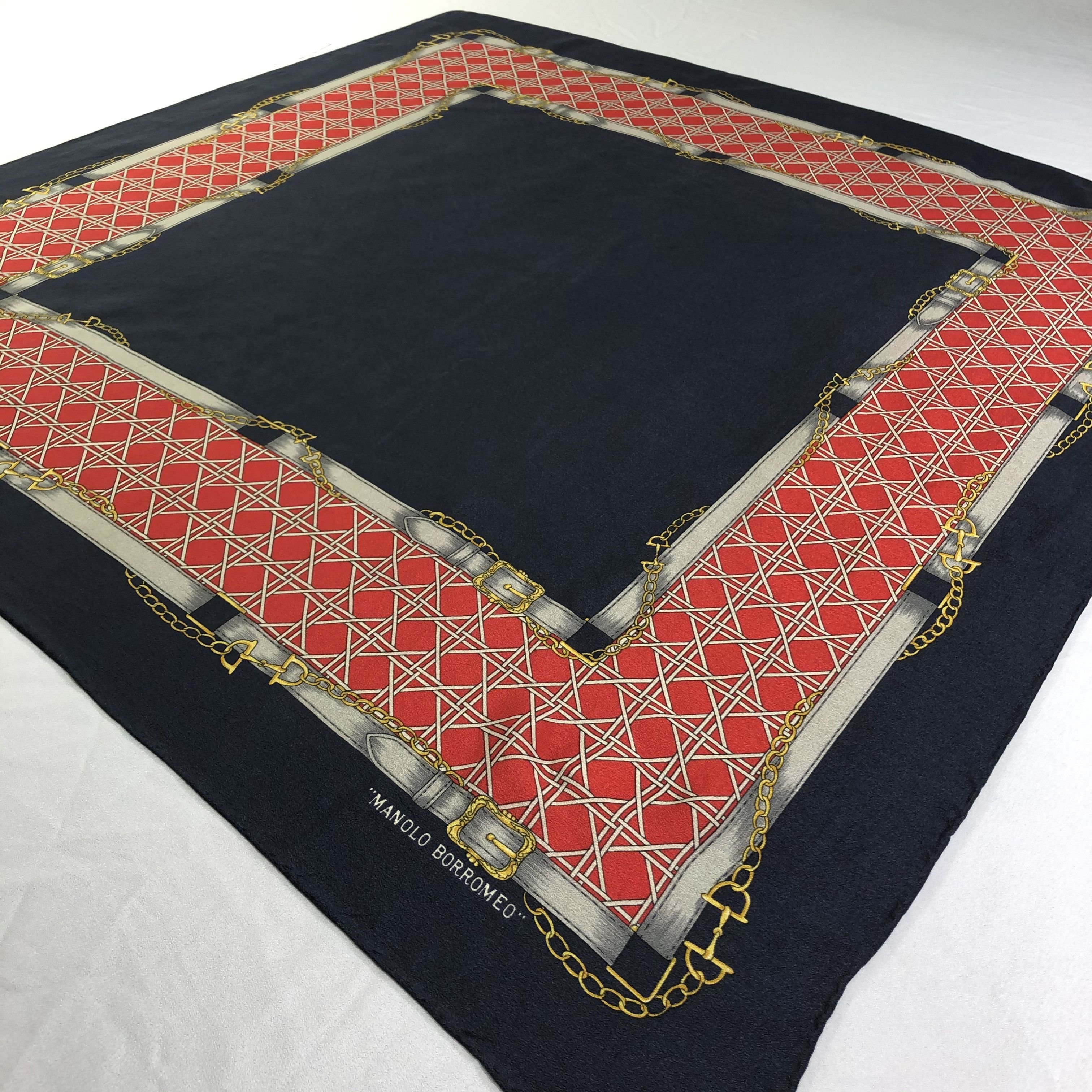 Vintage Vintage Manolo Borromeo Silk Scarf Size ONE SIZE - 3 Thumbnail