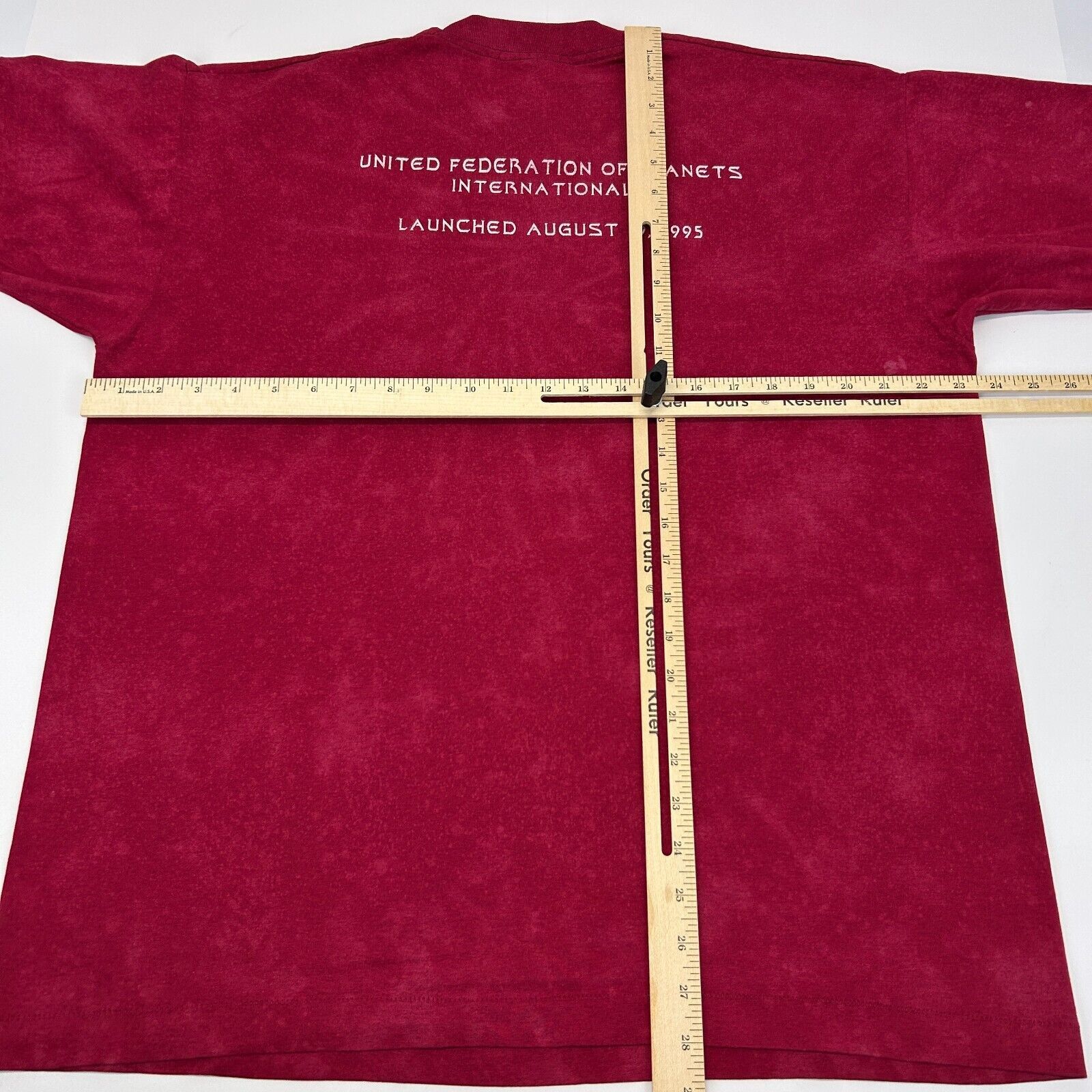 Fruit Of The Loom Vintage Star Trek United Federation of Planets T Shirt Red Size US XL / EU 56 / 4 - 14 Thumbnail