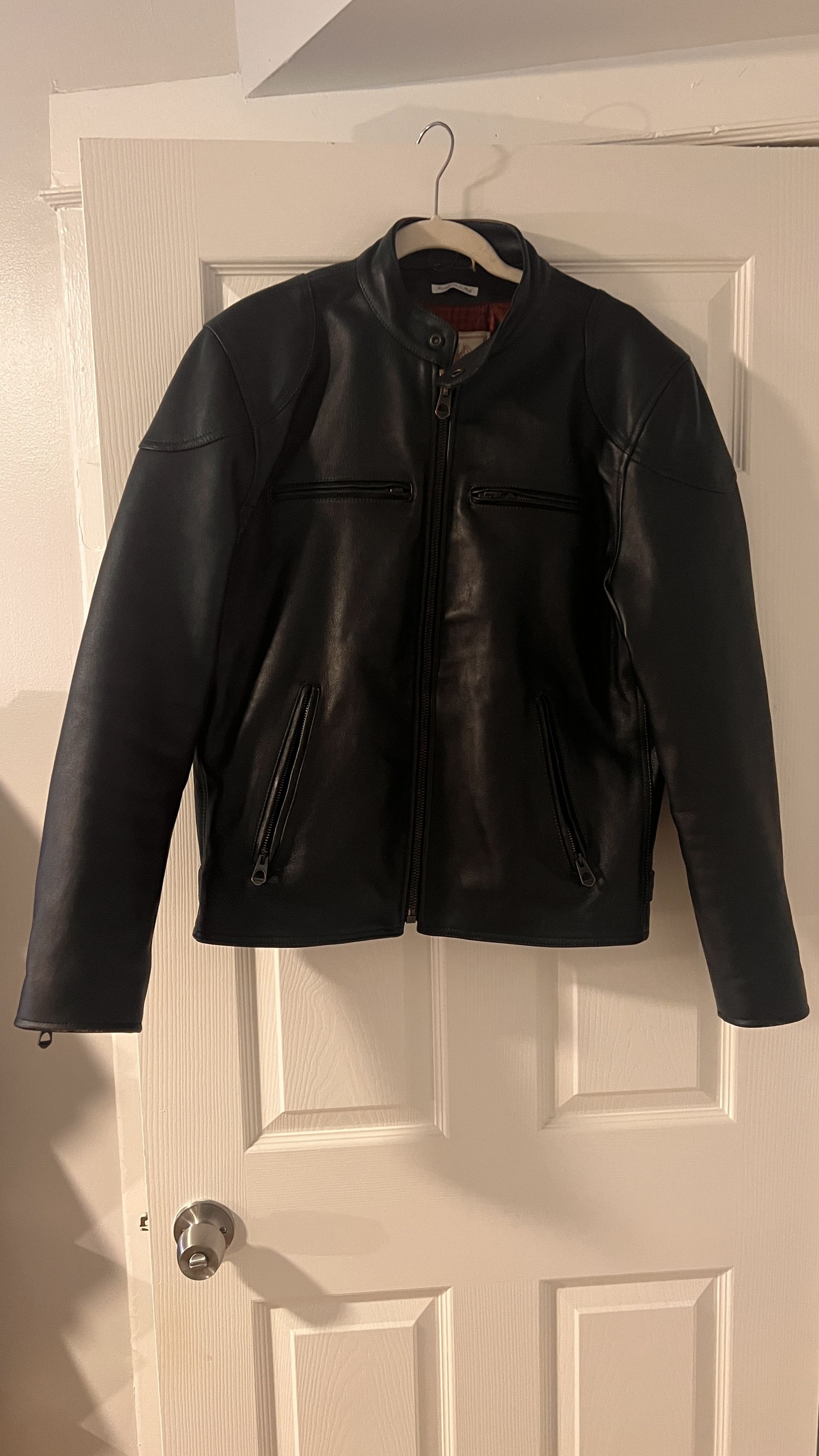 Shangri-La Heritage Black Leather Jacket Café Racer