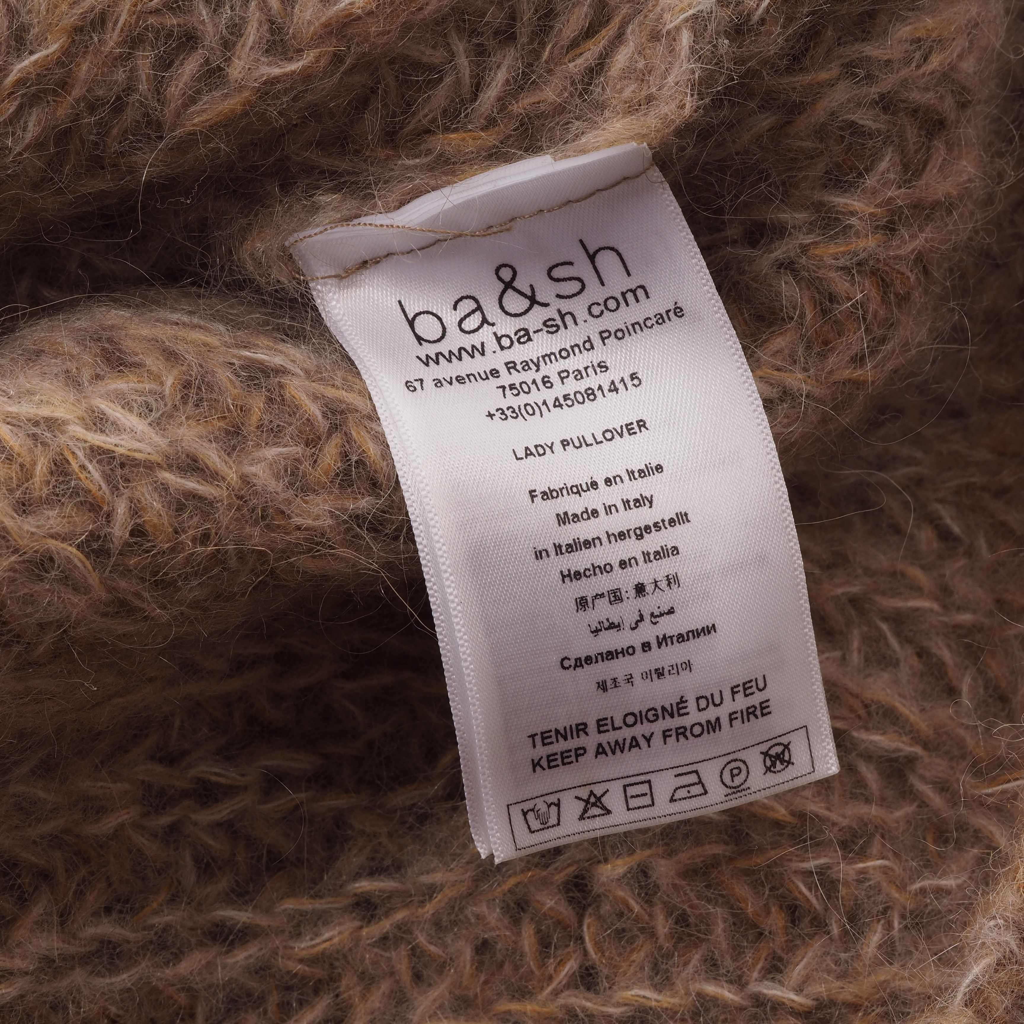 ba&sh ba&sh Beige Alpaca Mohair Turtleneck Oversized Sweater Size XS / US 0-2 / IT 36-38 - 5 Thumbnail